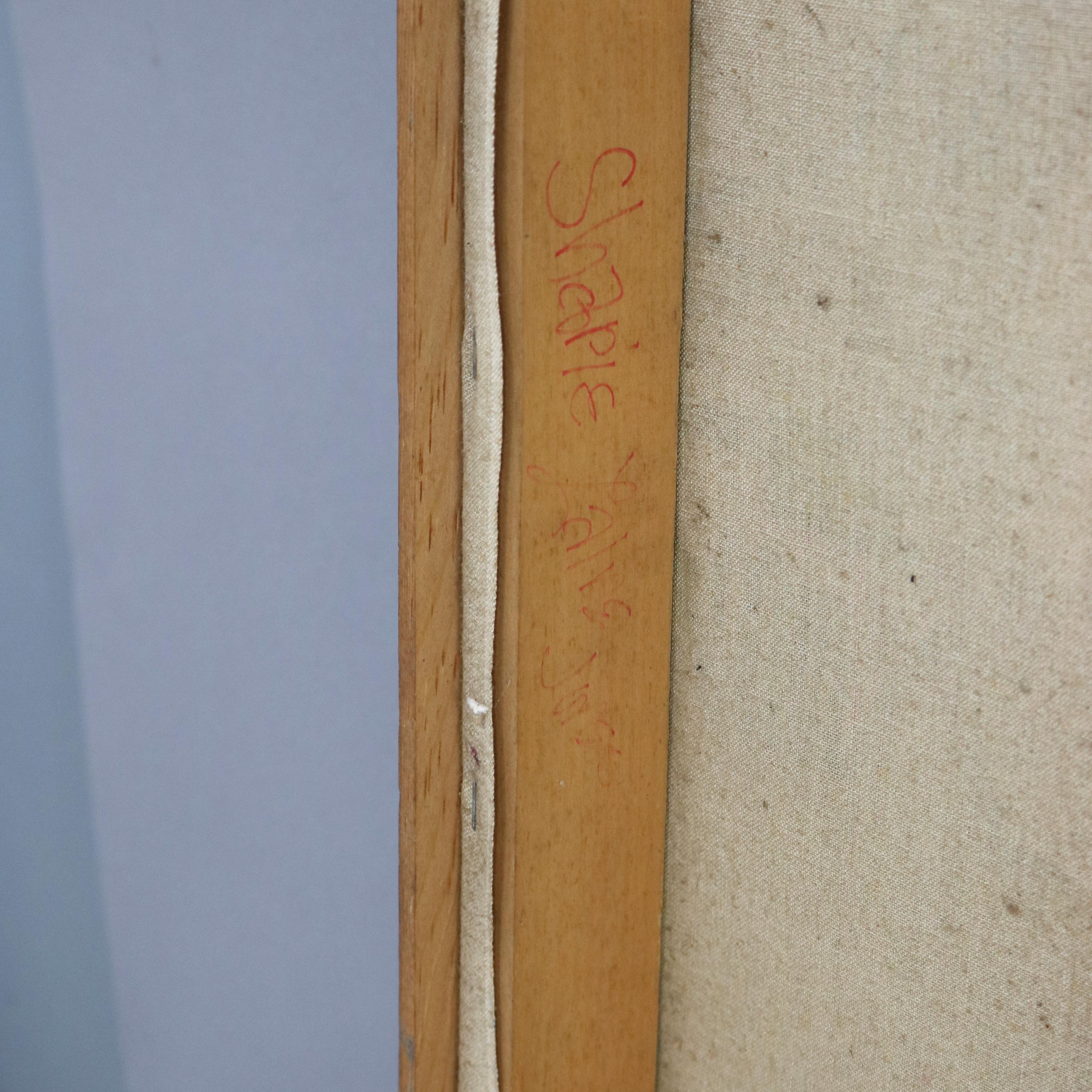 Abstrakt-impressionistisches Gemälde in Übergröße, Öl auf Leinwand, Mid-Century Modern, Gemälde C1968 im Angebot 13