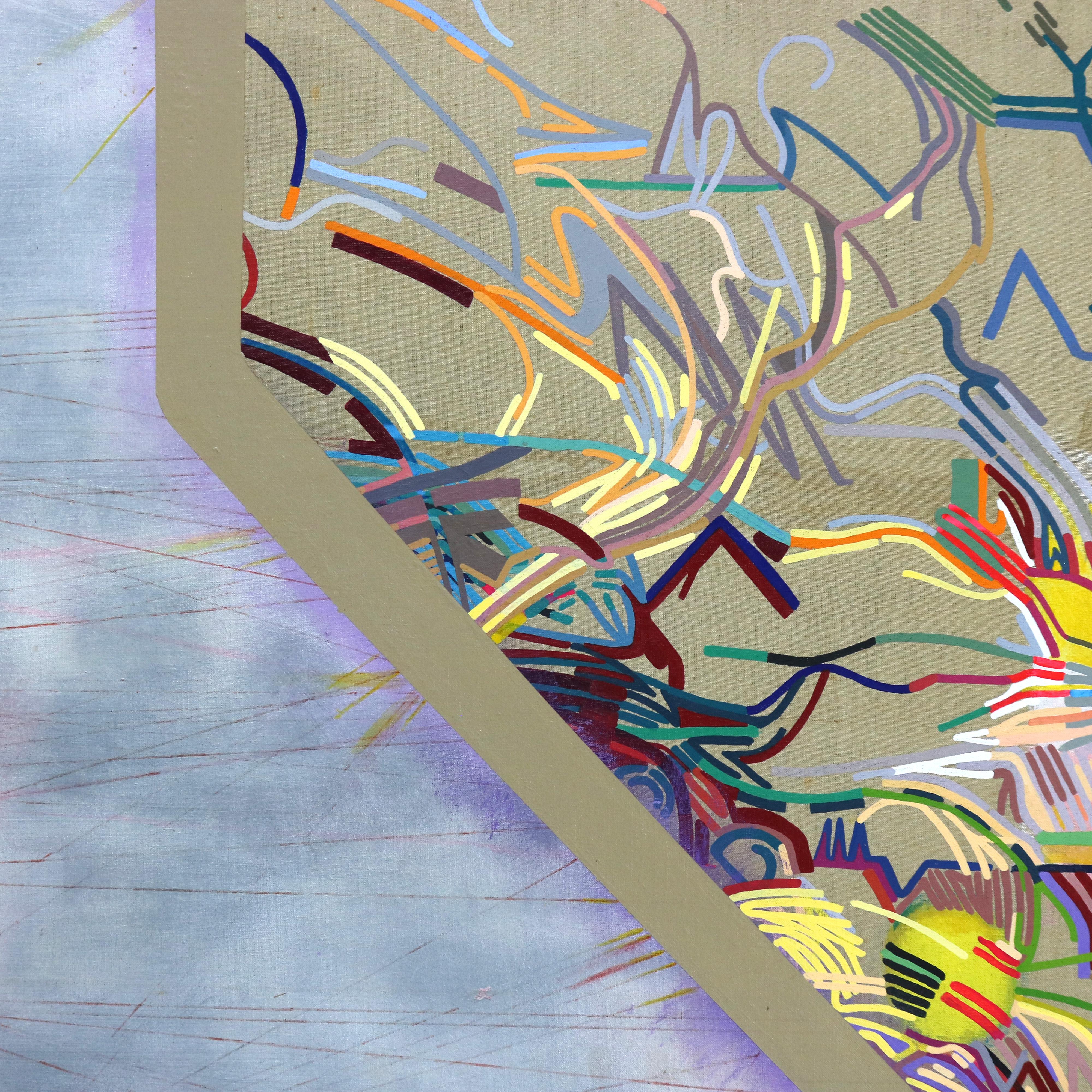 Übergroße Mid Century Modern Abstract Impressionist Öl auf Leinwand Gemälde signiert von Sharie Jones C1968

Maße - 46,25 