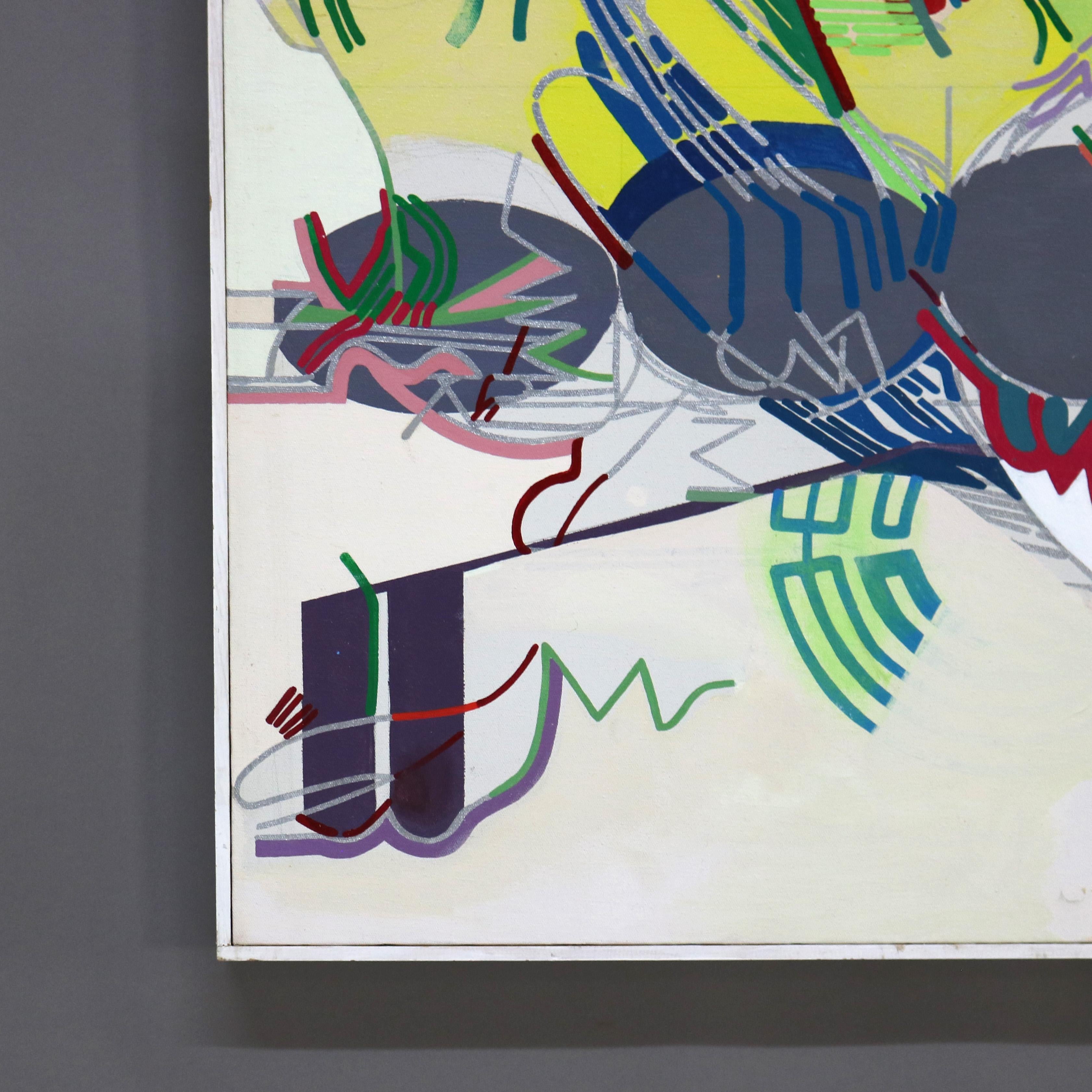 Abstrakt-impressionistisches Gemälde in Übergröße, Öl auf Leinwand, Mid-Century Modern, Gemälde C1968 (Moderne der Mitte des Jahrhunderts) im Angebot