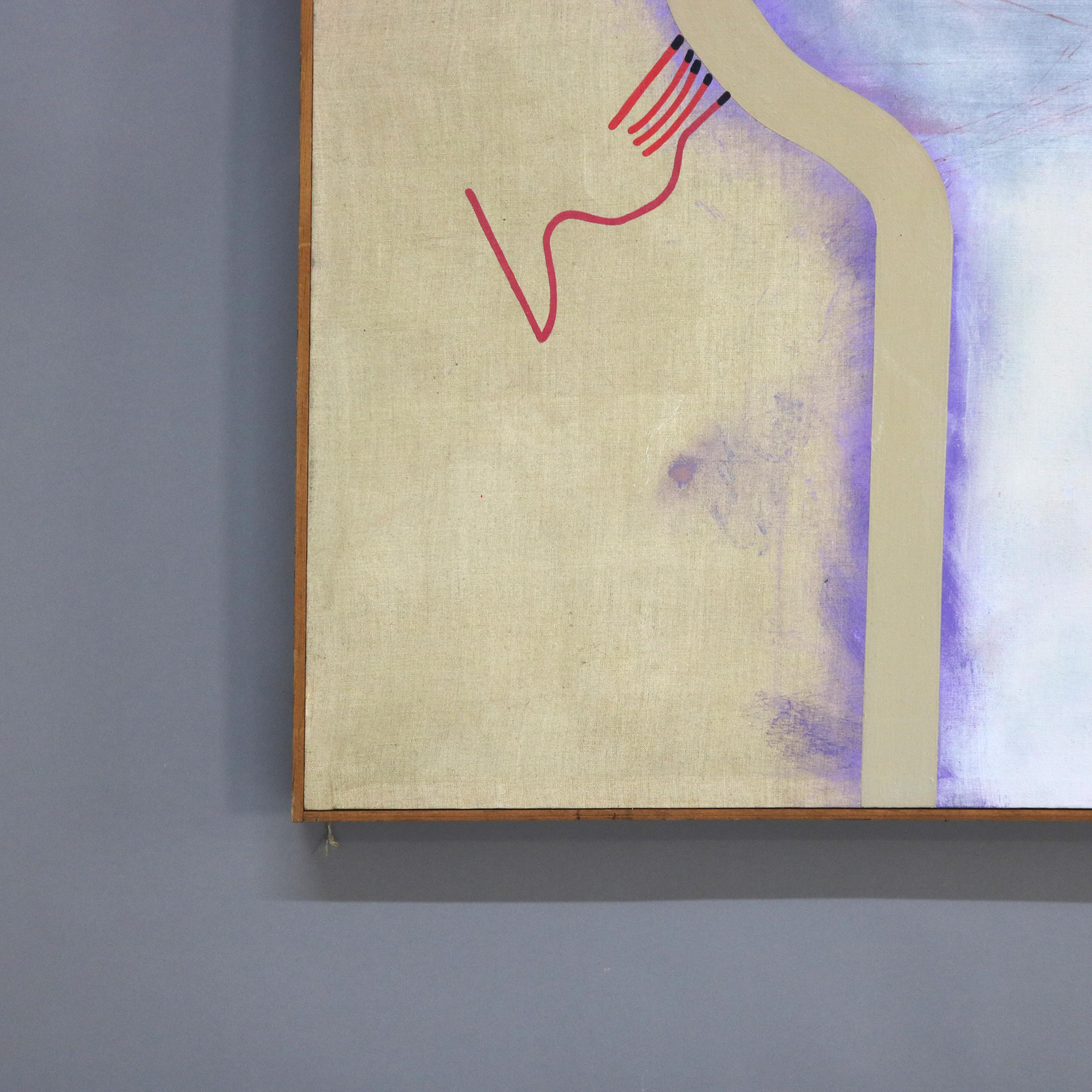 Abstrakt-impressionistisches Gemälde in Übergröße, Öl auf Leinwand, Mid-Century Modern, Gemälde C1968 (Moderne der Mitte des Jahrhunderts) im Angebot