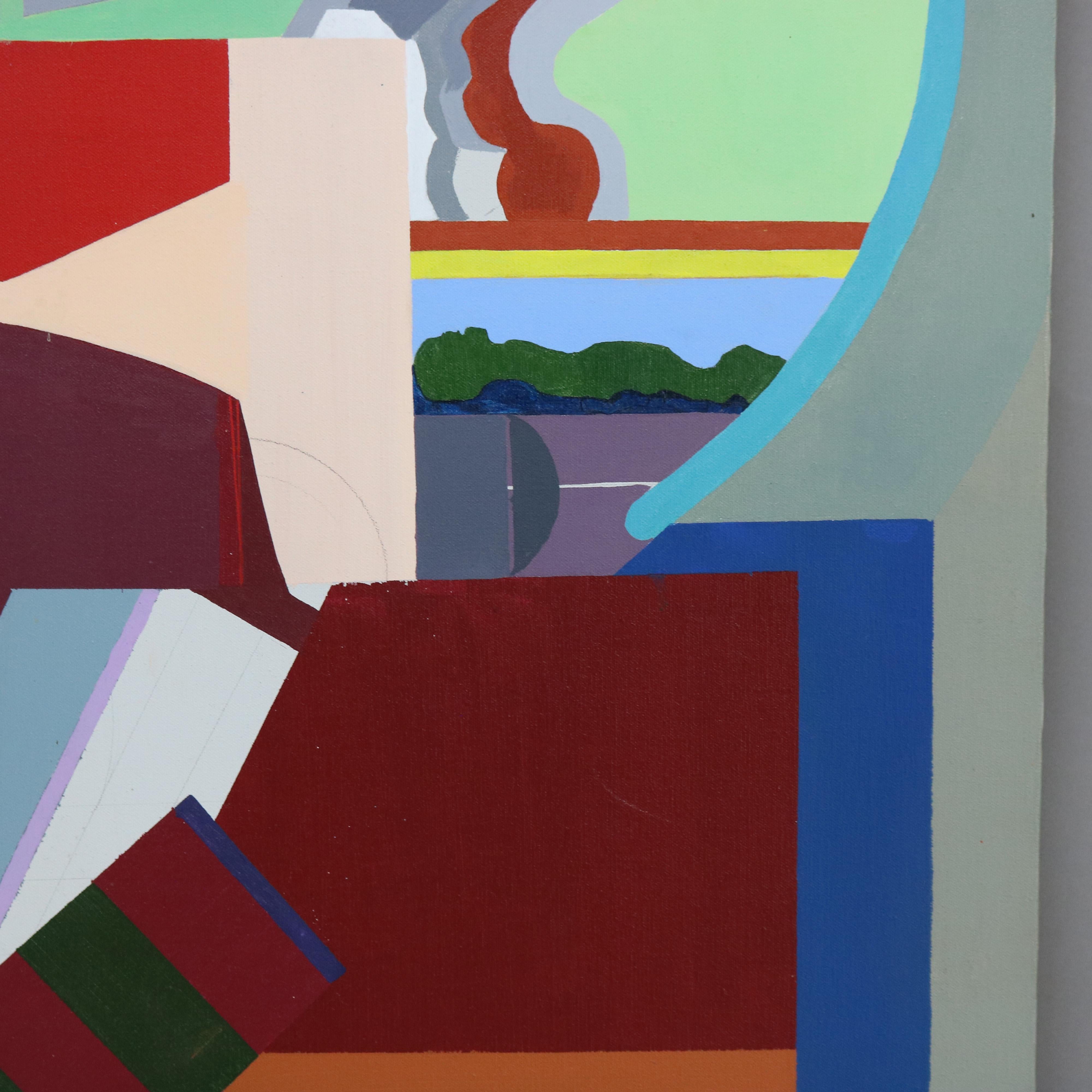Abstrakt-impressionistisches Gemälde in Übergröße, Öl auf Leinwand, Mid-Century Modern, Gemälde C1968 im Zustand „Gut“ im Angebot in Big Flats, NY