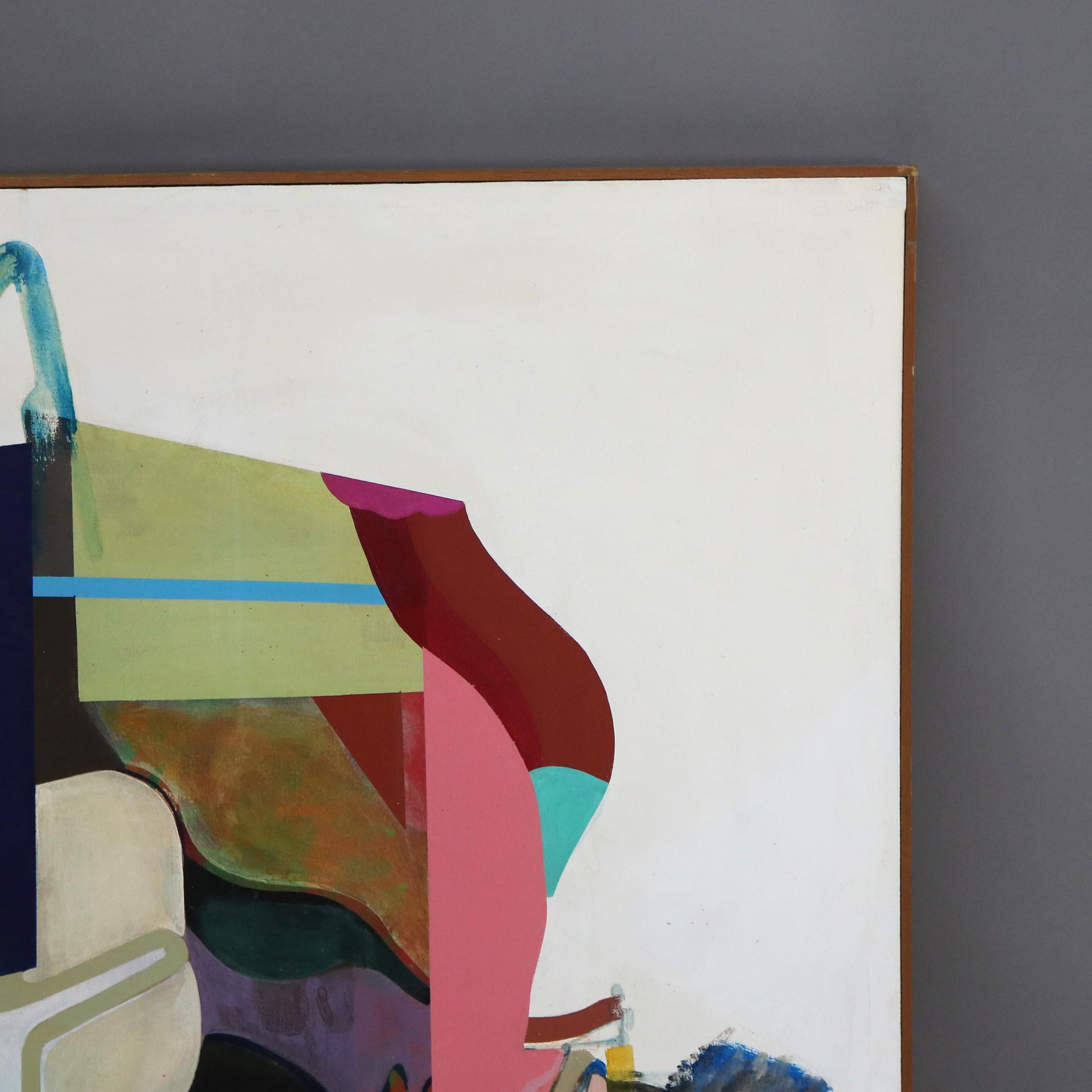 Abstrakt-impressionistisches Gemälde in Übergröße, Öl auf Leinwand, Mid-Century Modern, Gemälde C1968 im Zustand „Gut“ im Angebot in Big Flats, NY