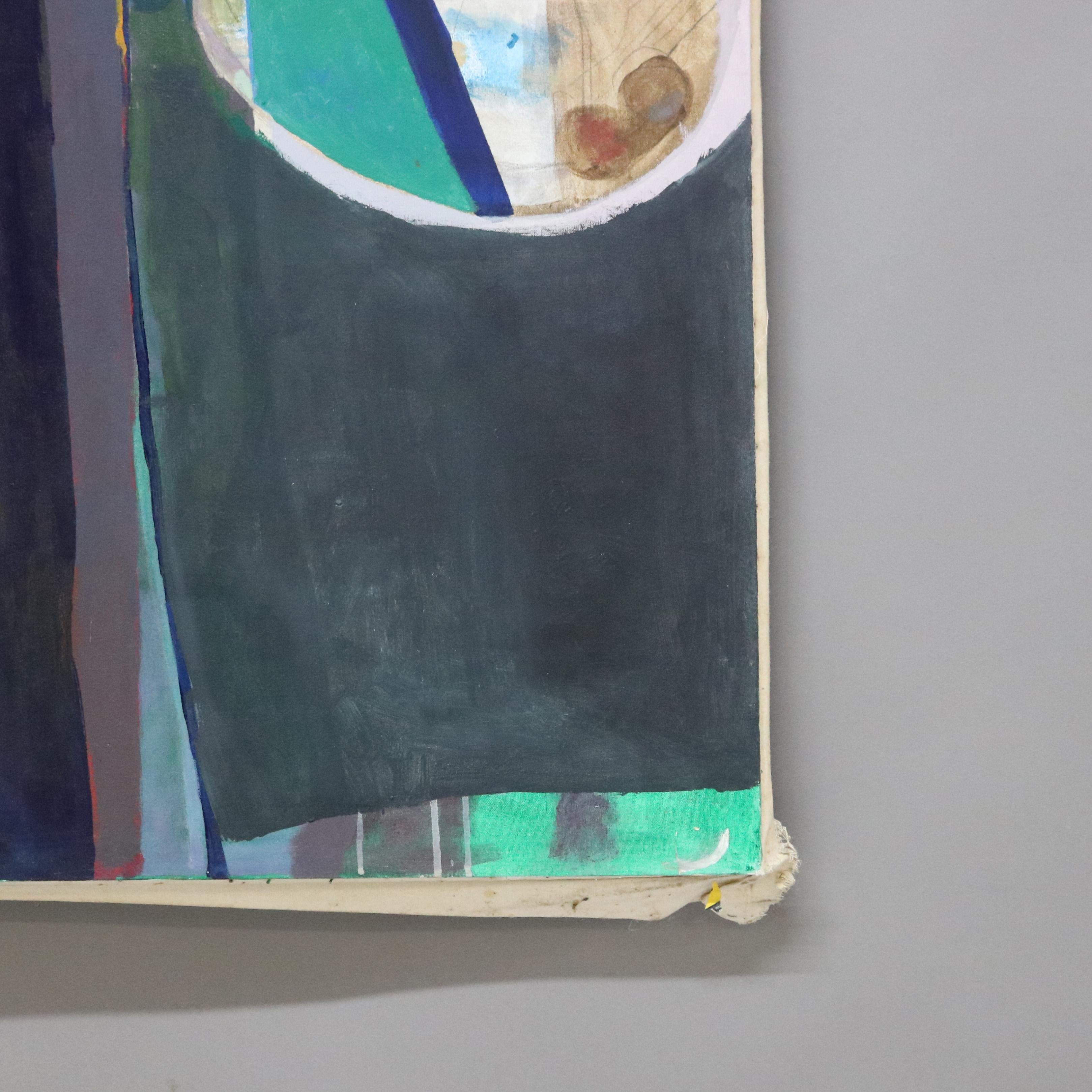 Pittura astratta impressionista su tela di grandi dimensioni del Mid Century Modern C1968 In condizioni buone in vendita a Big Flats, NY