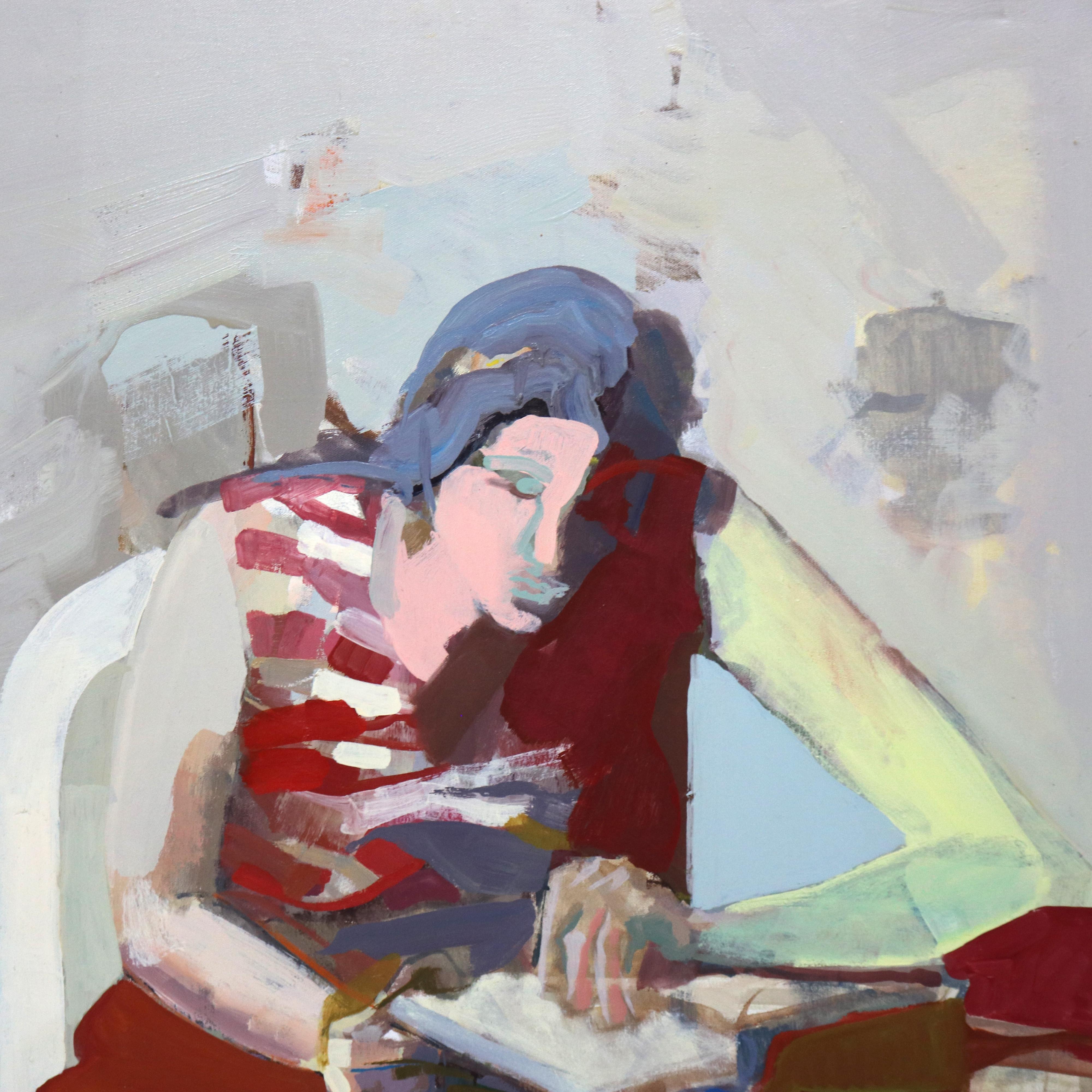 Pittura astratta impressionista su tela di grandi dimensioni del Mid Century Modern C1968 In condizioni buone in vendita a Big Flats, NY