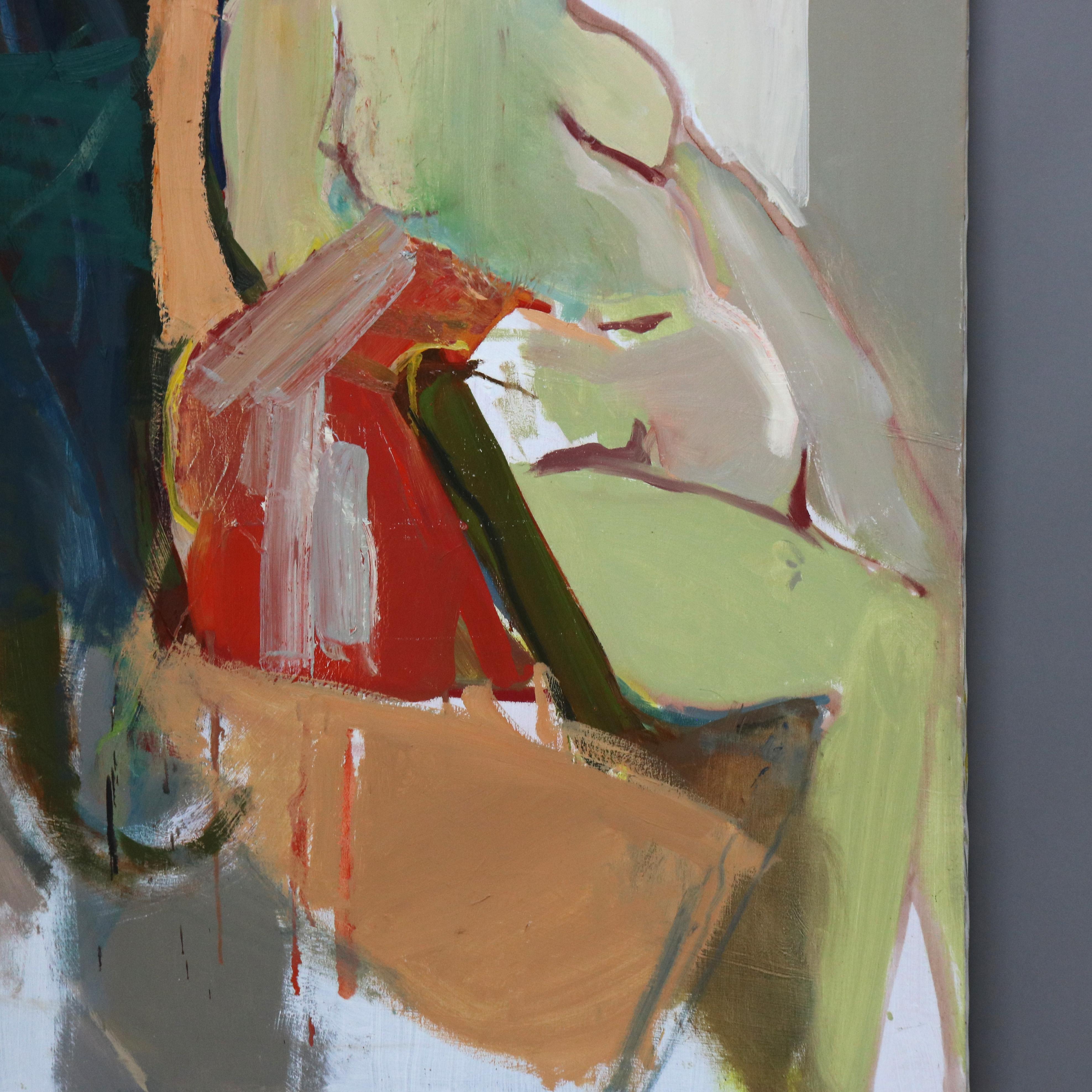Pittura astratta impressionista su tela di grandi dimensioni del Mid Century Modern C1968 In condizioni buone a Big Flats, NY