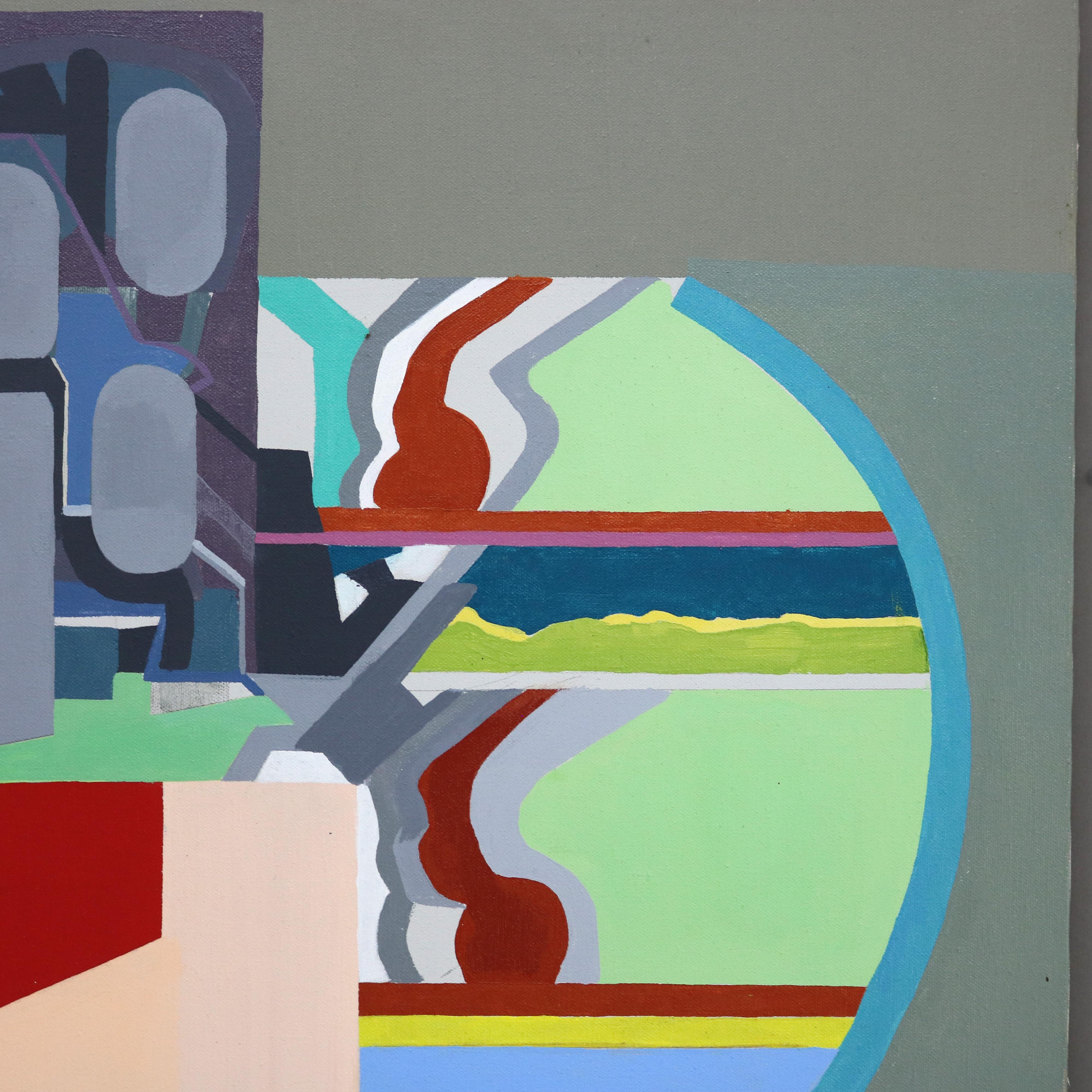 Abstrakt-impressionistisches Gemälde in Übergröße, Öl auf Leinwand, Mid-Century Modern, Gemälde C1968 (20. Jahrhundert) im Angebot