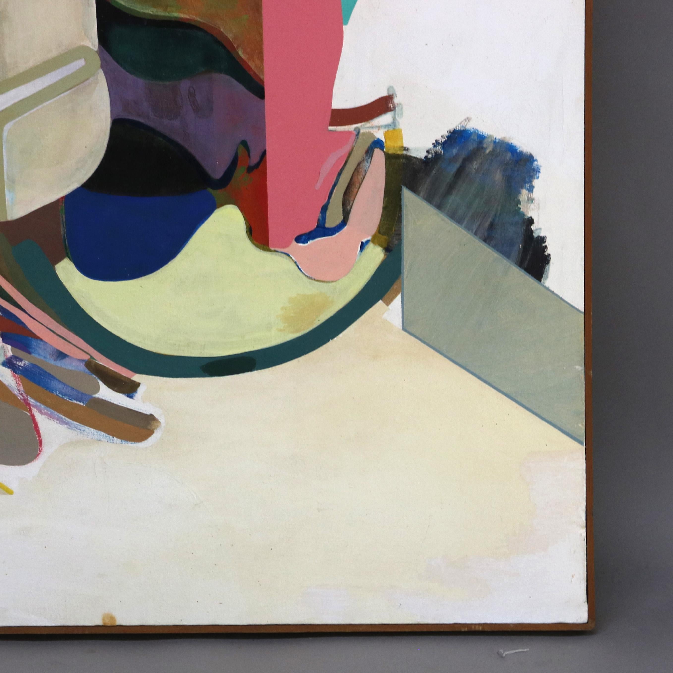 Abstrakt-impressionistisches Gemälde in Übergröße, Öl auf Leinwand, Mid-Century Modern, Gemälde C1968 (20. Jahrhundert) im Angebot