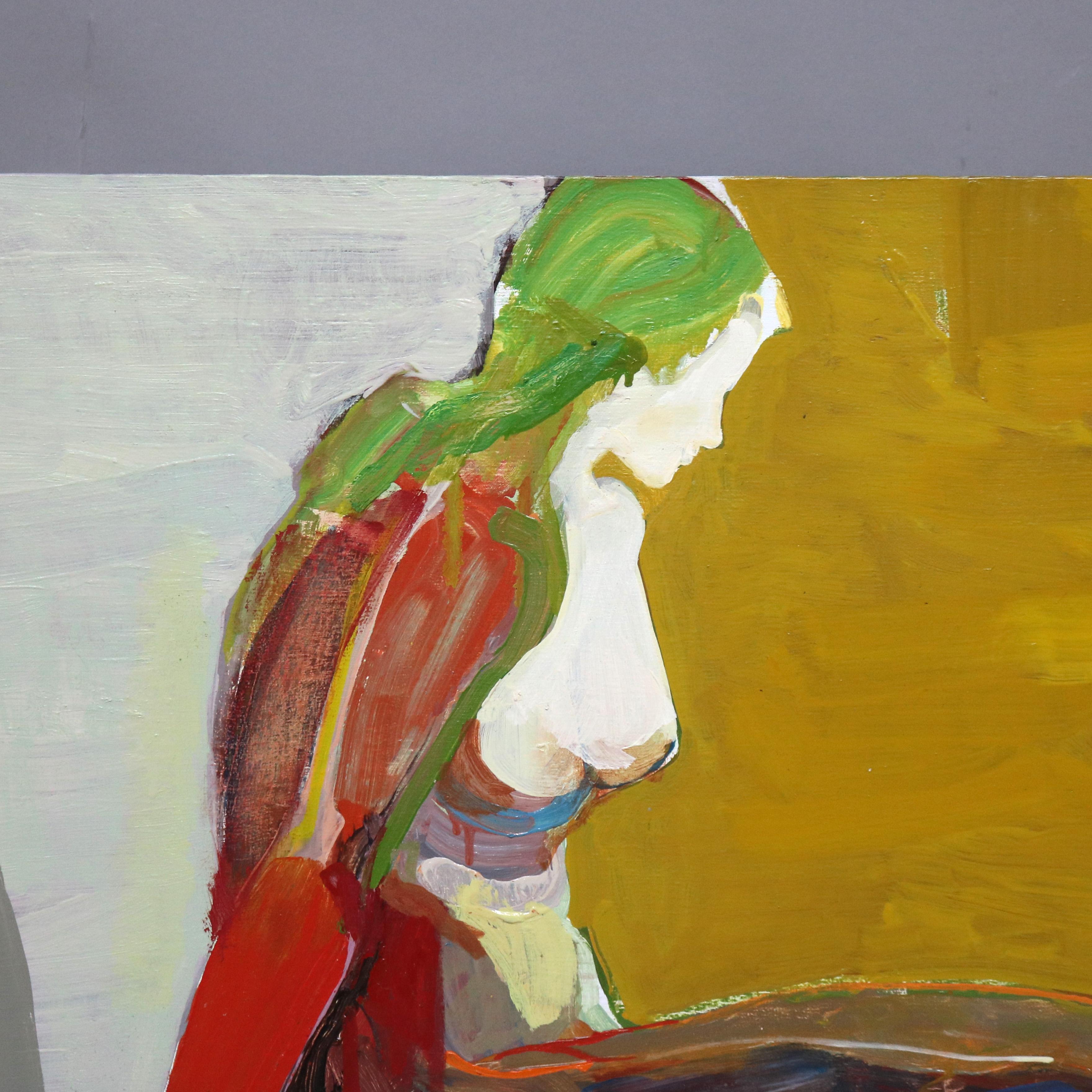 XX secolo Pittura astratta impressionista su tela di grandi dimensioni del Mid Century Modern C1968