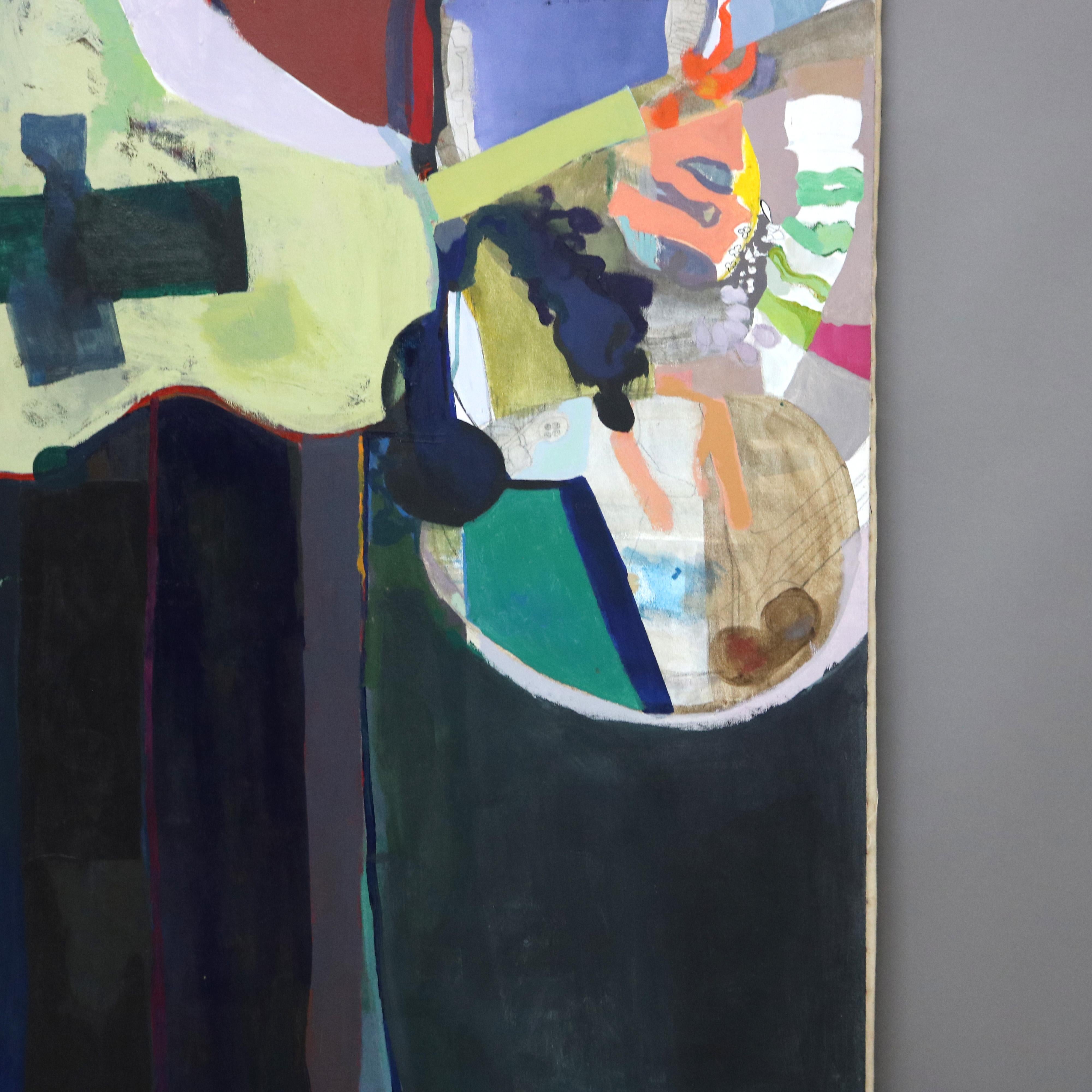 XX secolo Pittura astratta impressionista su tela di grandi dimensioni del Mid Century Modern C1968 in vendita