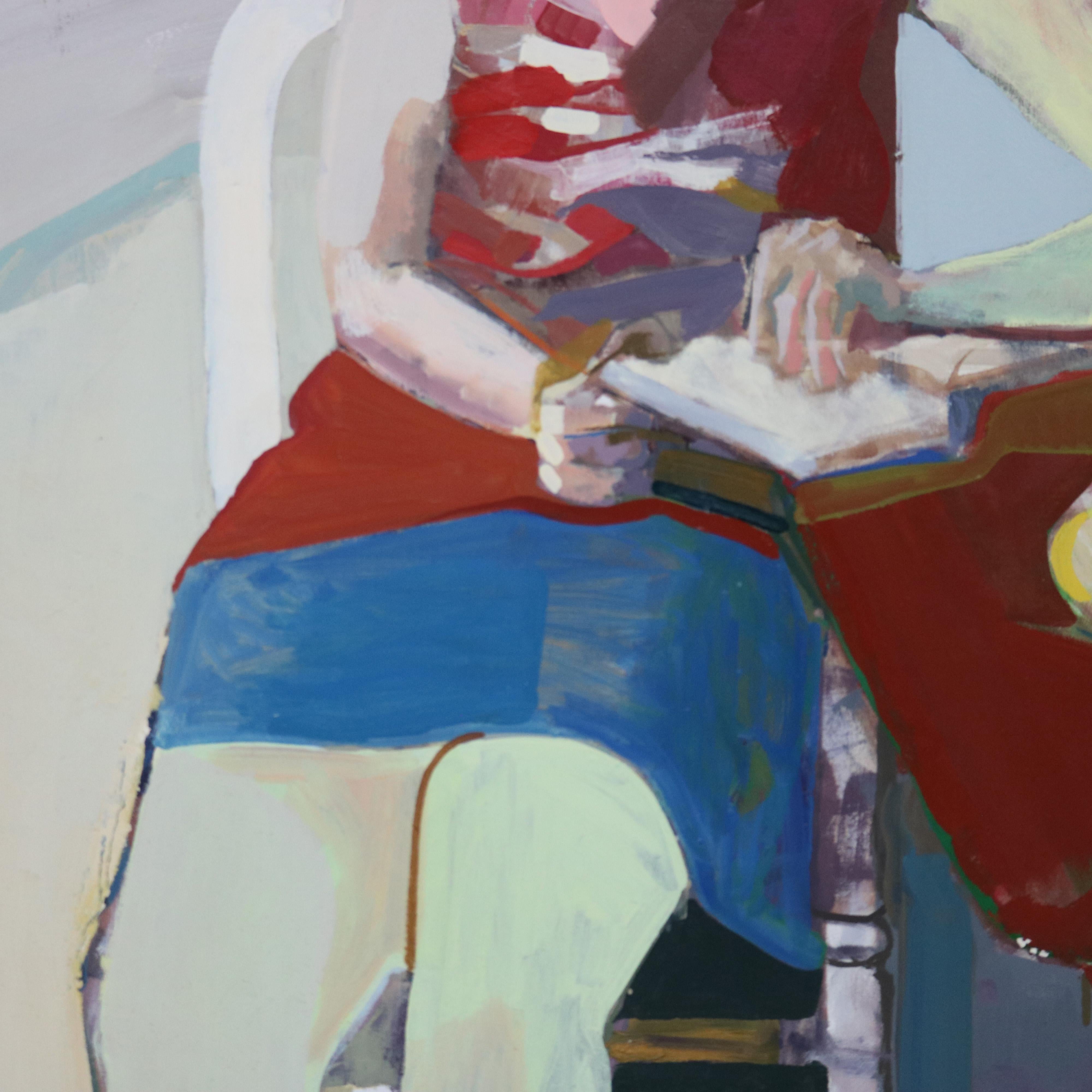 XX secolo Pittura astratta impressionista su tela di grandi dimensioni del Mid Century Modern C1968 in vendita