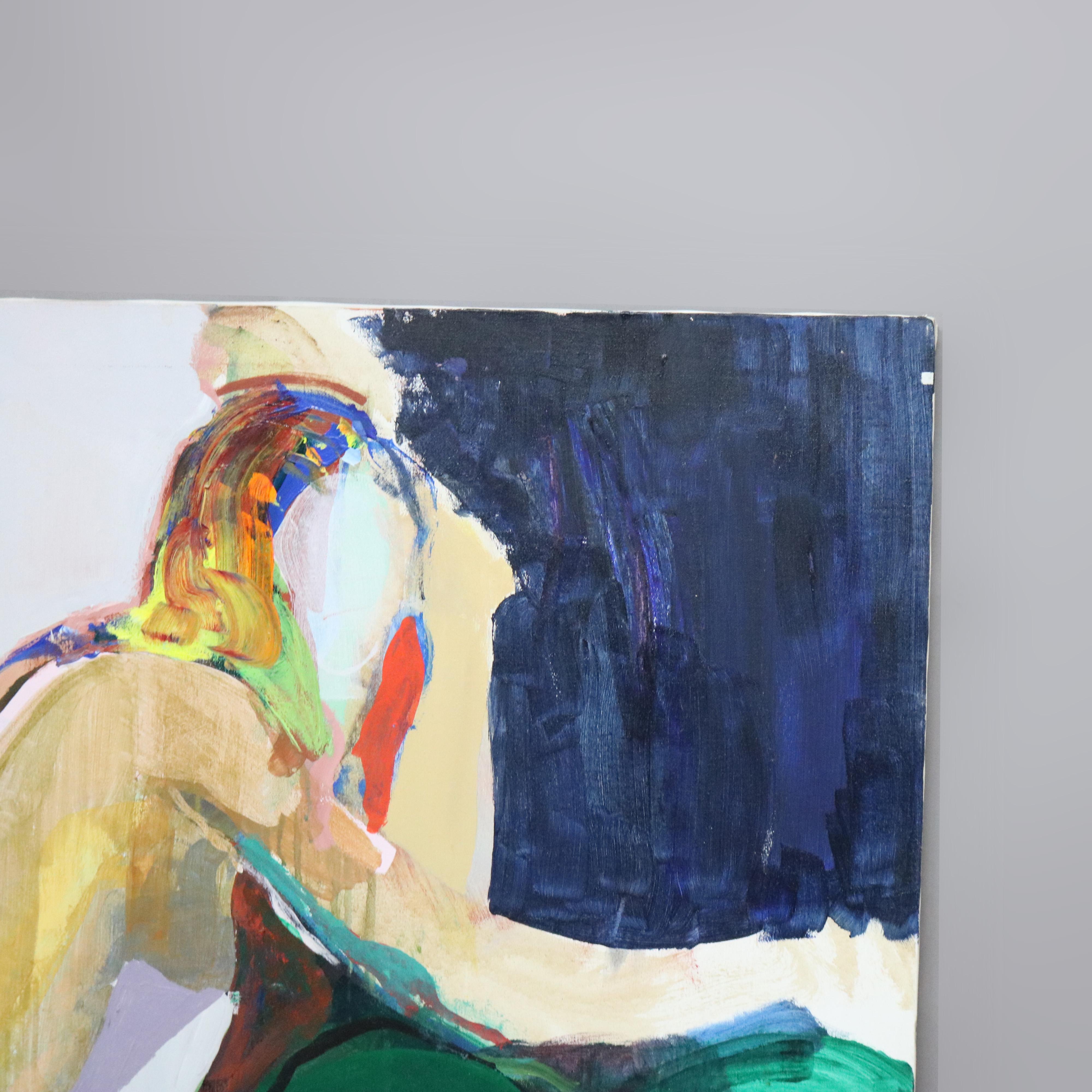 XX secolo Pittura astratta impressionista su tela di grandi dimensioni del Mid Century Modern C1968 in vendita