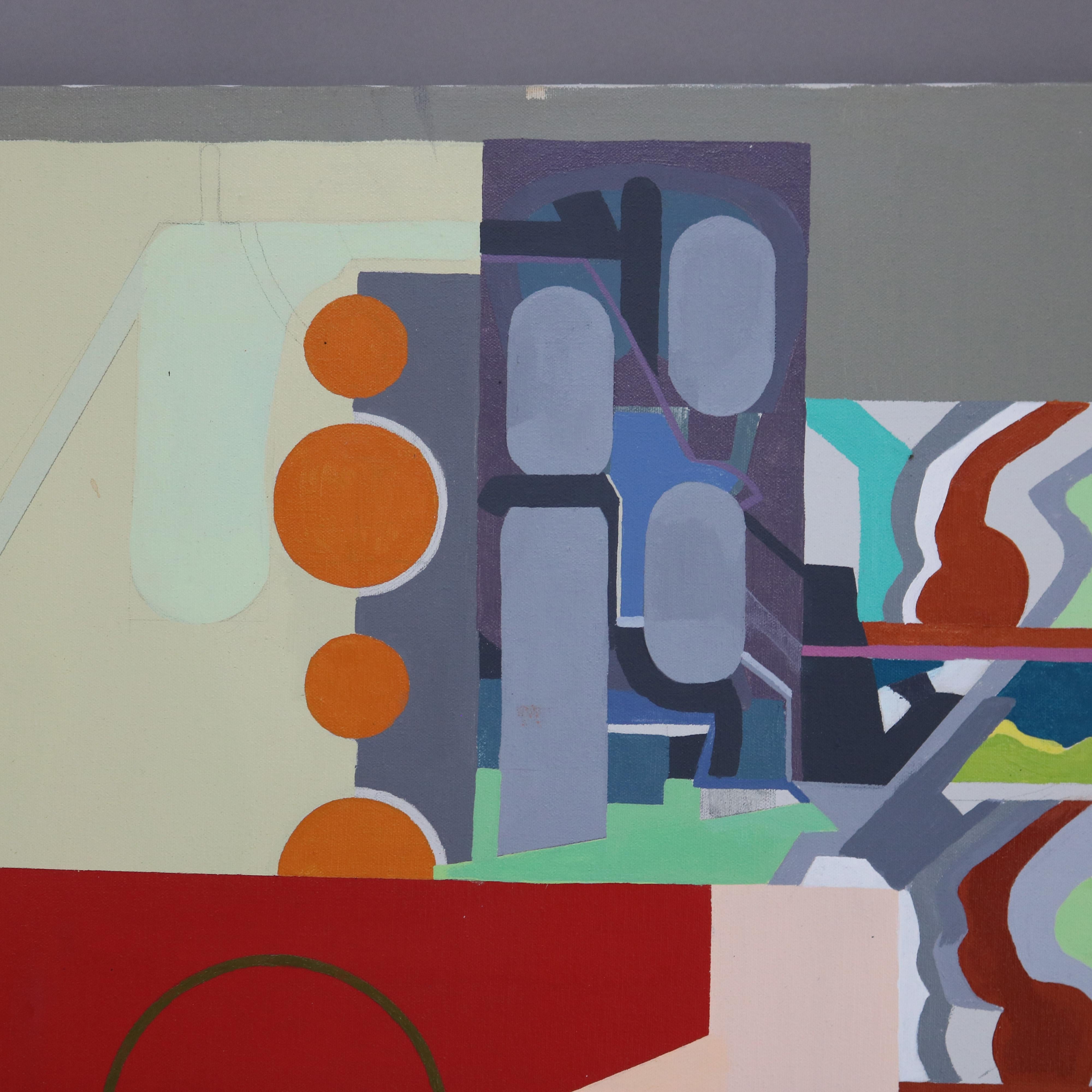 Abstrakt-impressionistisches Gemälde in Übergröße, Öl auf Leinwand, Mid-Century Modern, Gemälde C1968 im Angebot 1