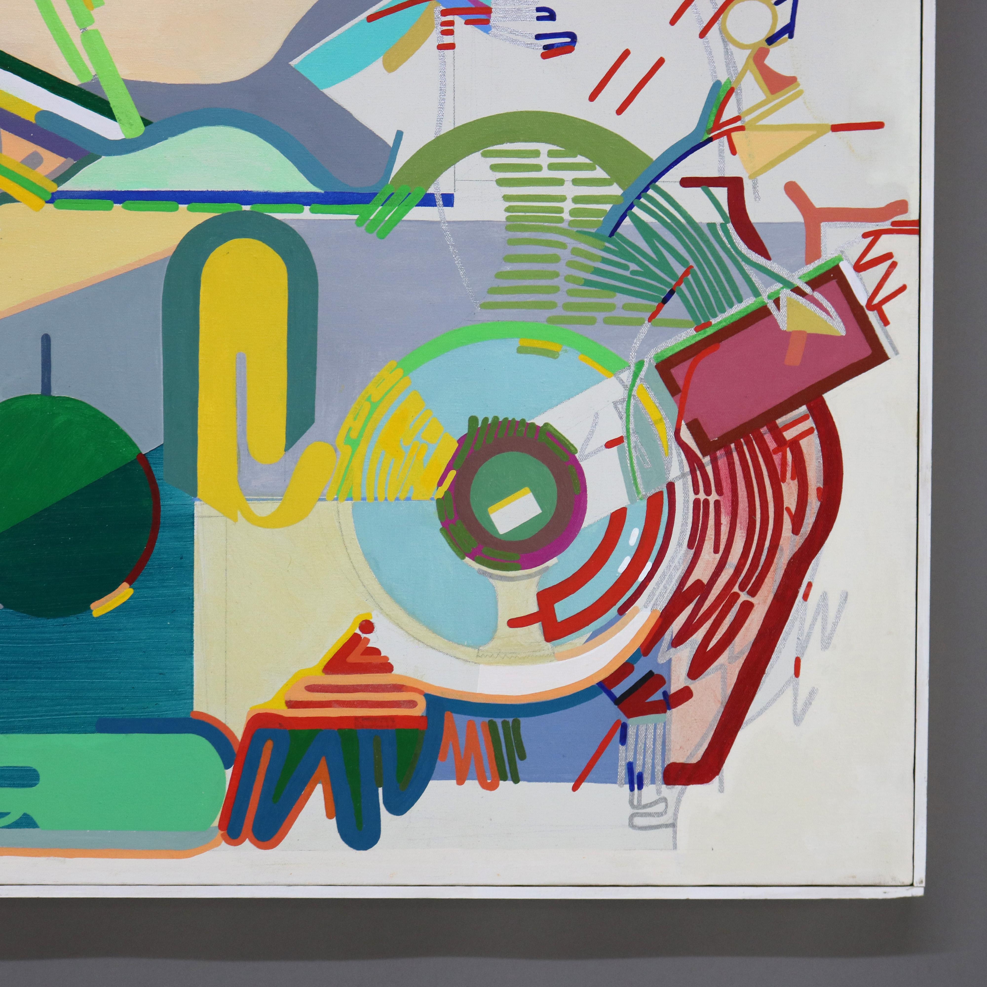 Abstrakt-impressionistisches Gemälde in Übergröße, Öl auf Leinwand, Mid-Century Modern, Gemälde C1968 im Angebot 1