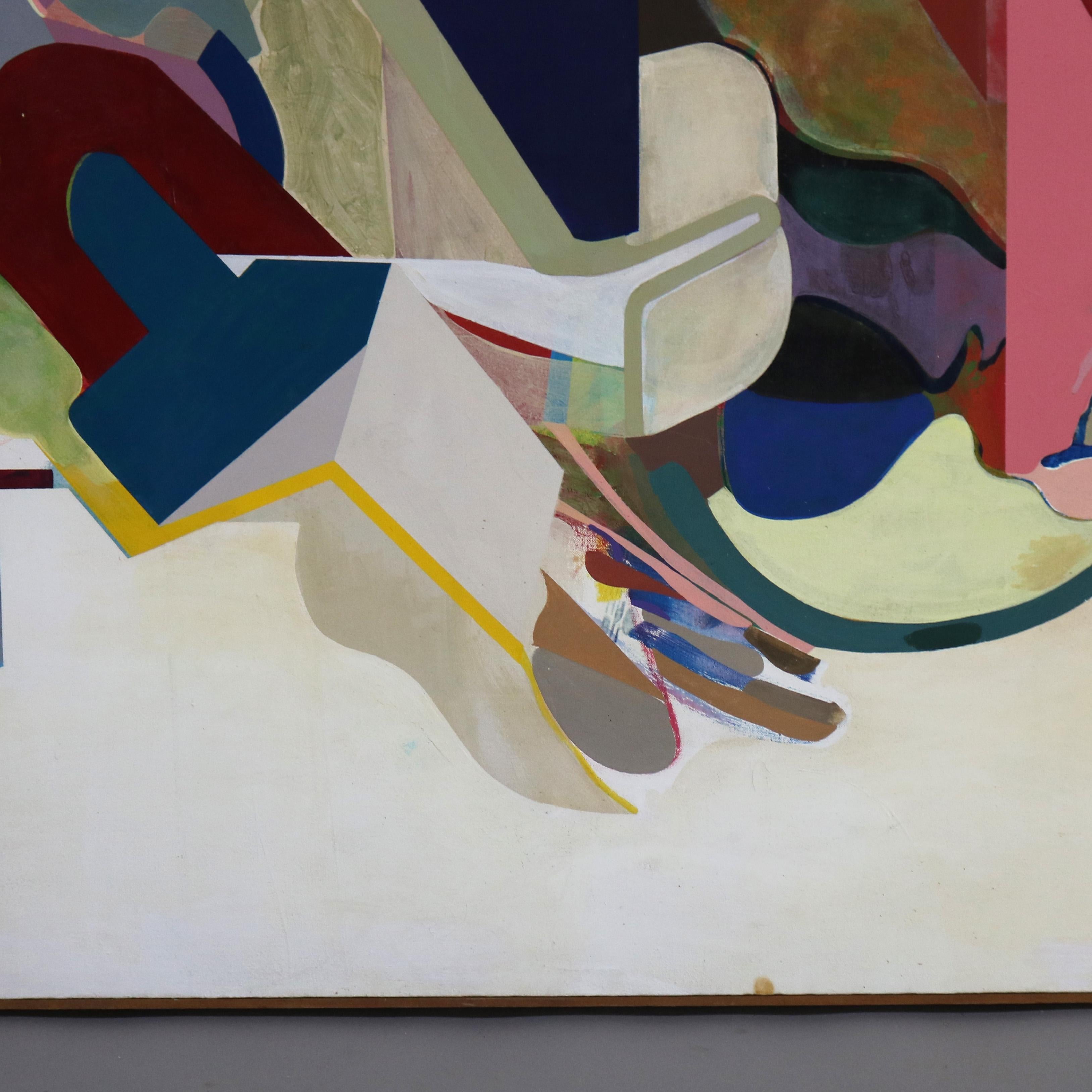 Abstrakt-impressionistisches Gemälde in Übergröße, Öl auf Leinwand, Mid-Century Modern, Gemälde C1968 im Angebot 1