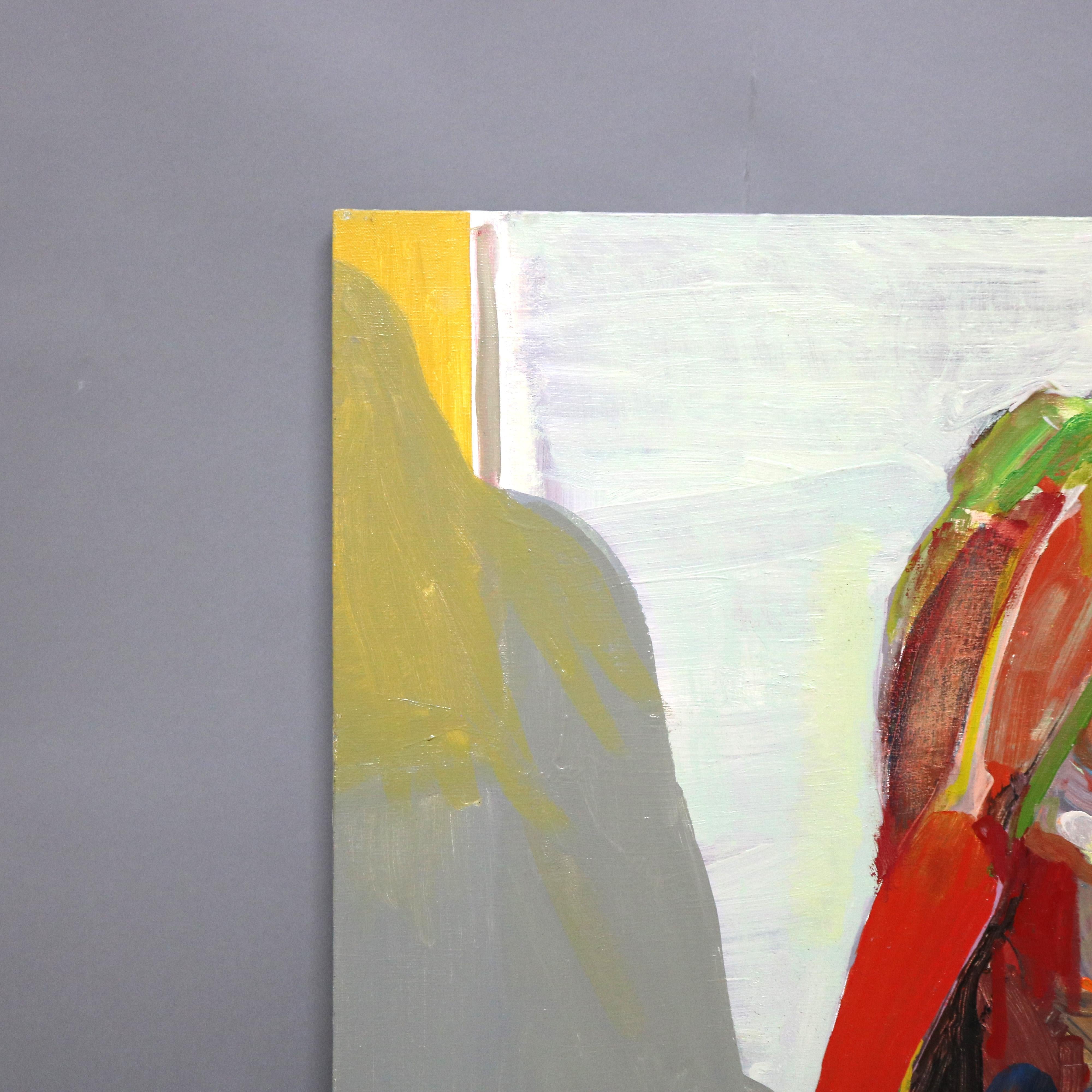 Tela Pittura astratta impressionista su tela di grandi dimensioni del Mid Century Modern C1968