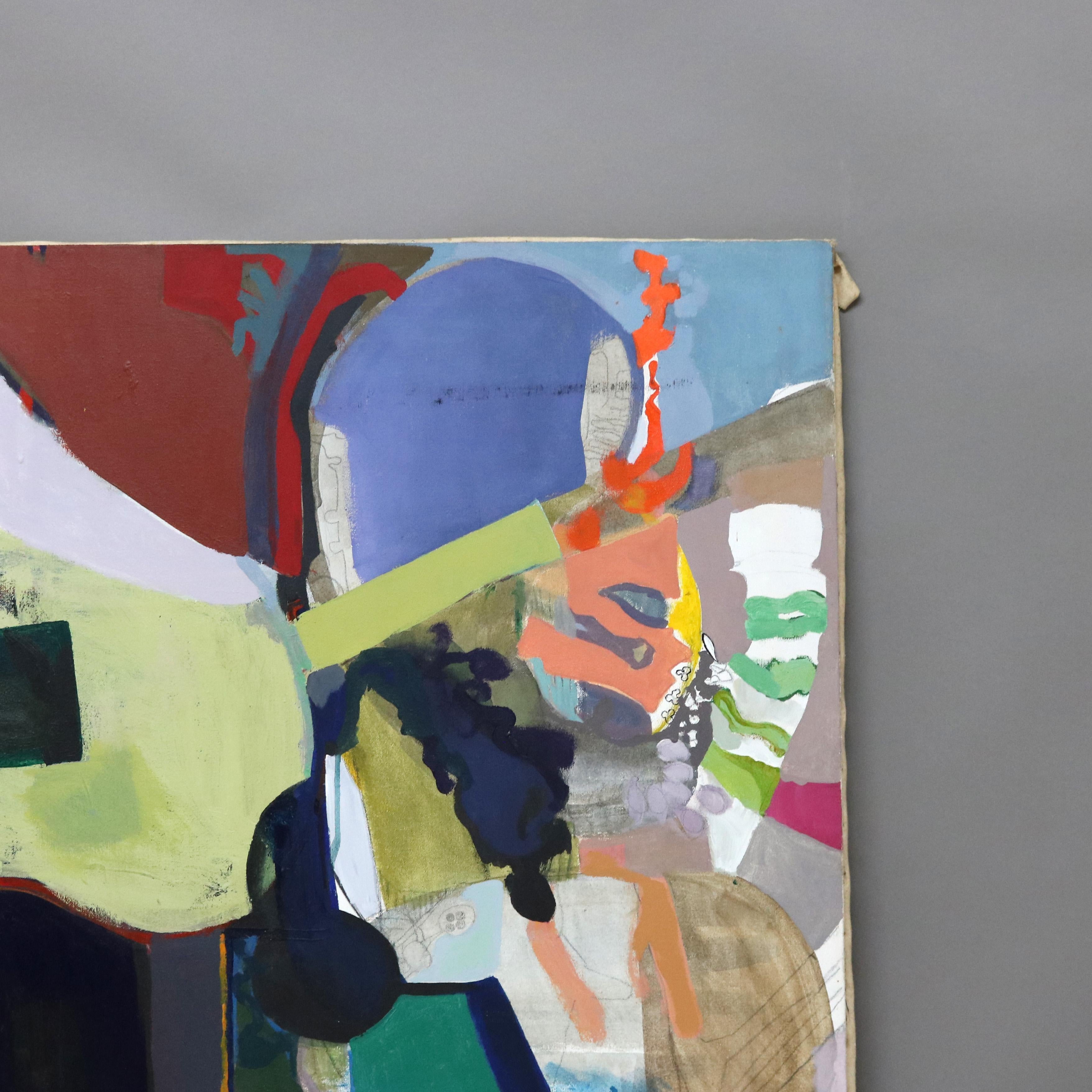 Tela Pittura astratta impressionista su tela di grandi dimensioni del Mid Century Modern C1968 in vendita