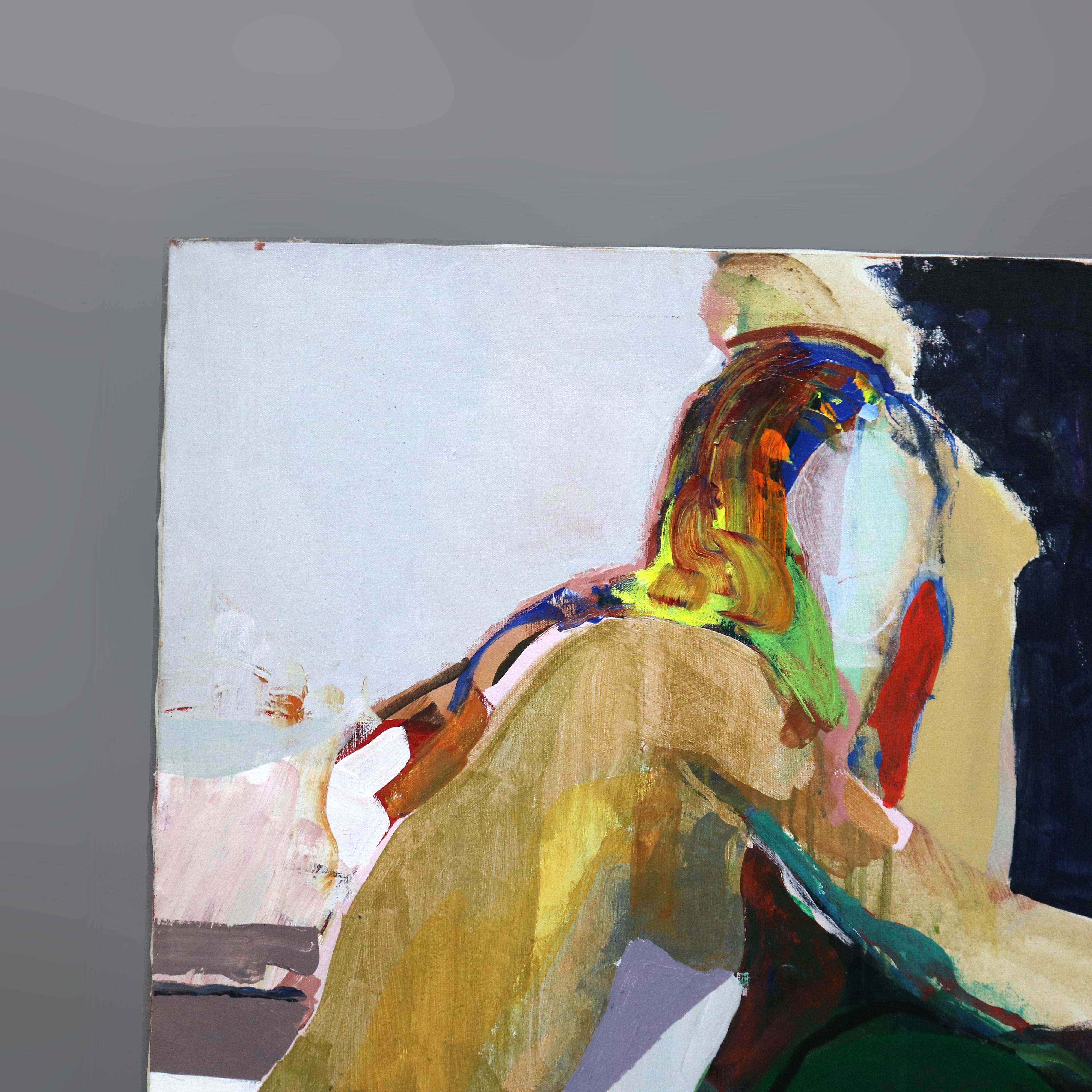 Tela Pittura astratta impressionista su tela di grandi dimensioni del Mid Century Modern C1968 in vendita