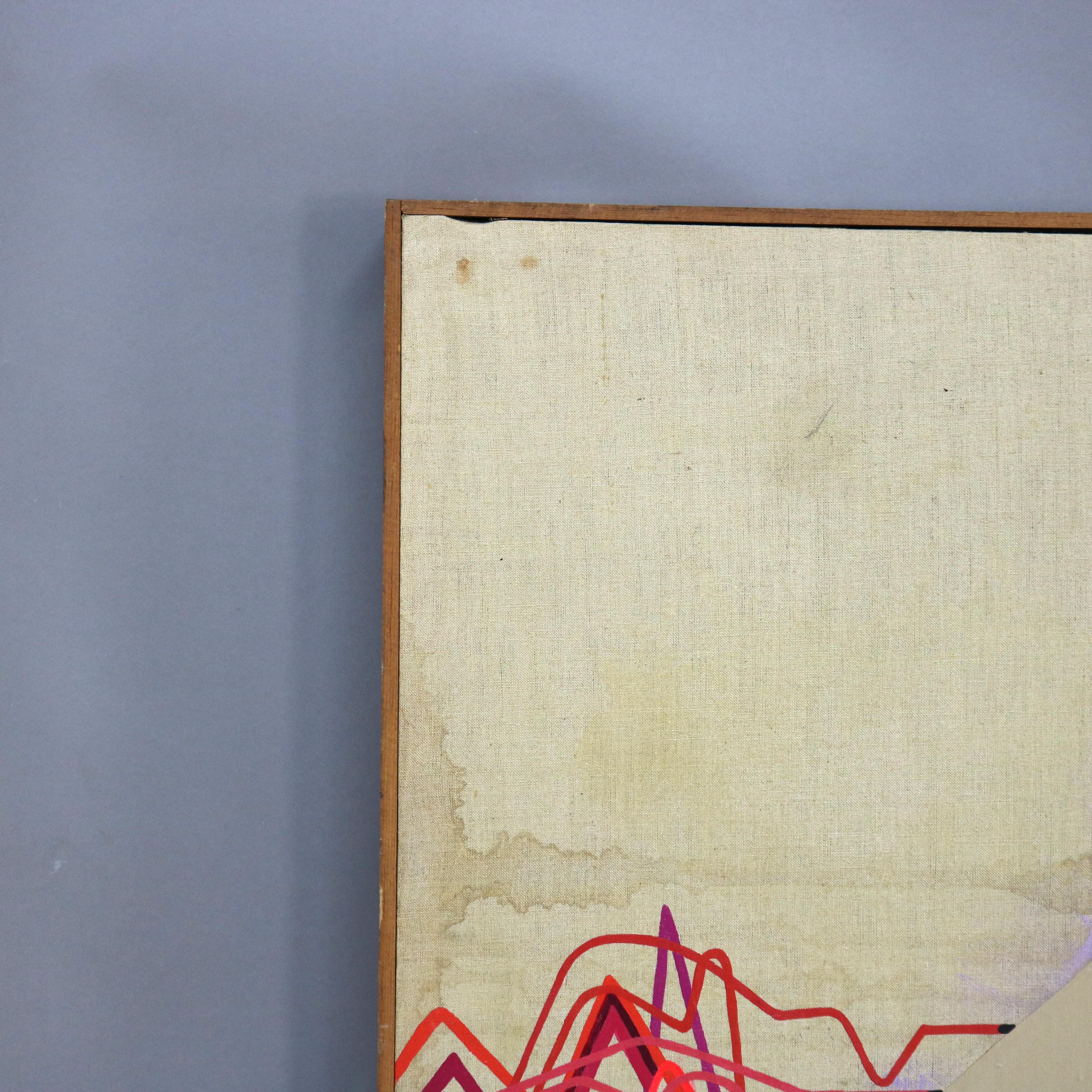 Abstrakt-impressionistisches Gemälde in Übergröße, Öl auf Leinwand, Mid-Century Modern, Gemälde C1968 im Angebot 2