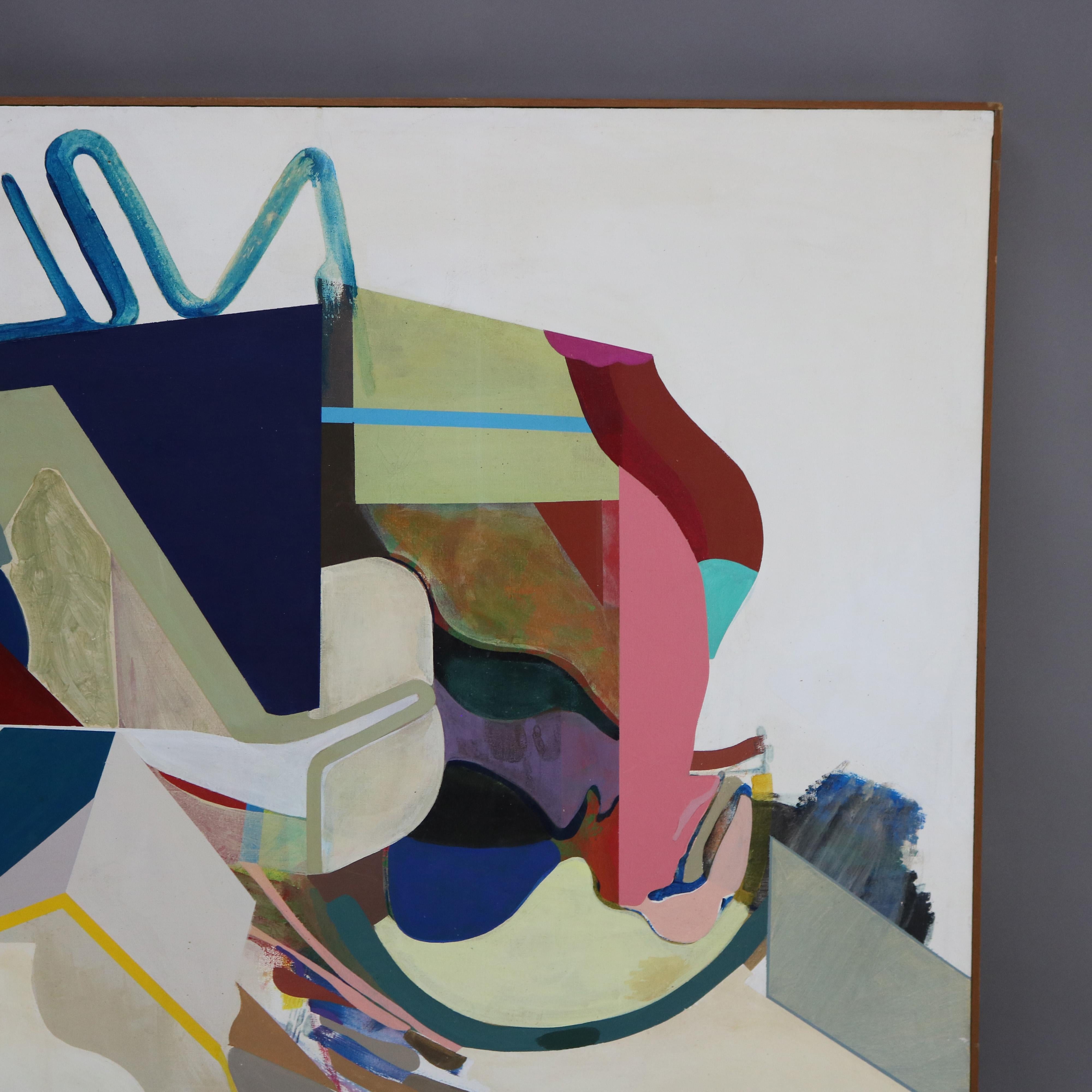 Abstrakt-impressionistisches Gemälde in Übergröße, Öl auf Leinwand, Mid-Century Modern, Gemälde C1968 im Angebot 2