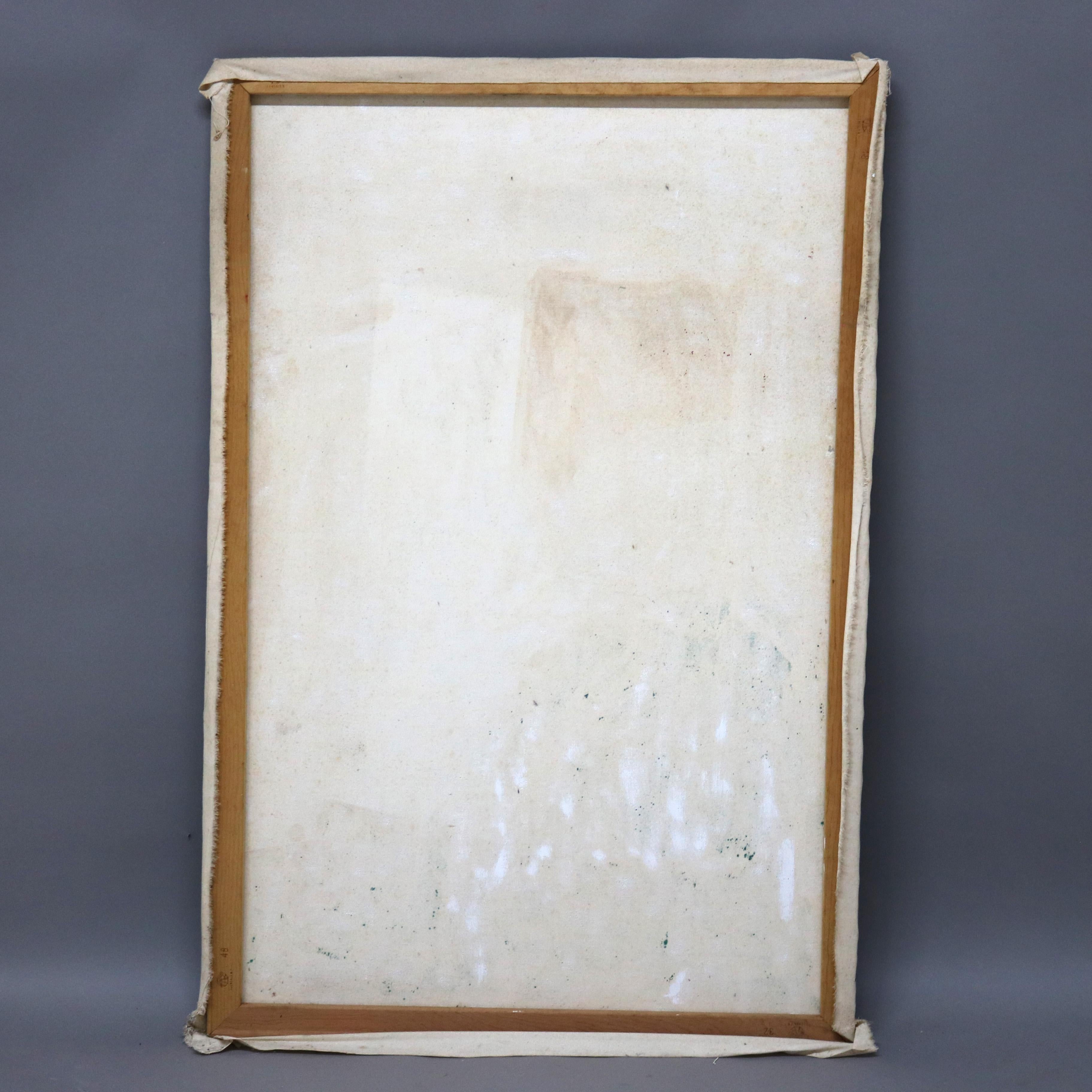 Pittura astratta impressionista su tela di grandi dimensioni del Mid Century Modern C1968 in vendita 1