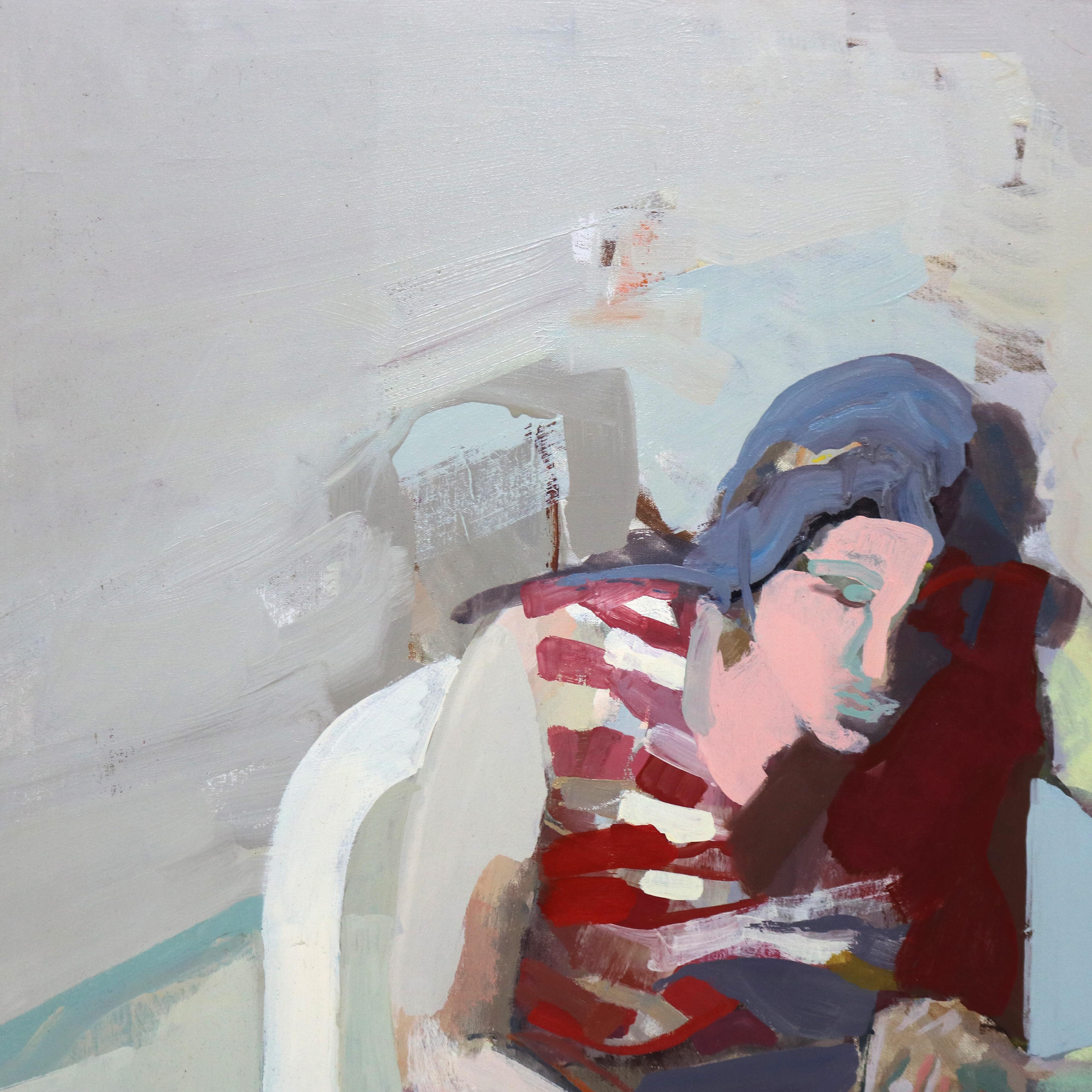 Pittura astratta impressionista su tela di grandi dimensioni del Mid Century Modern C1968 in vendita 1