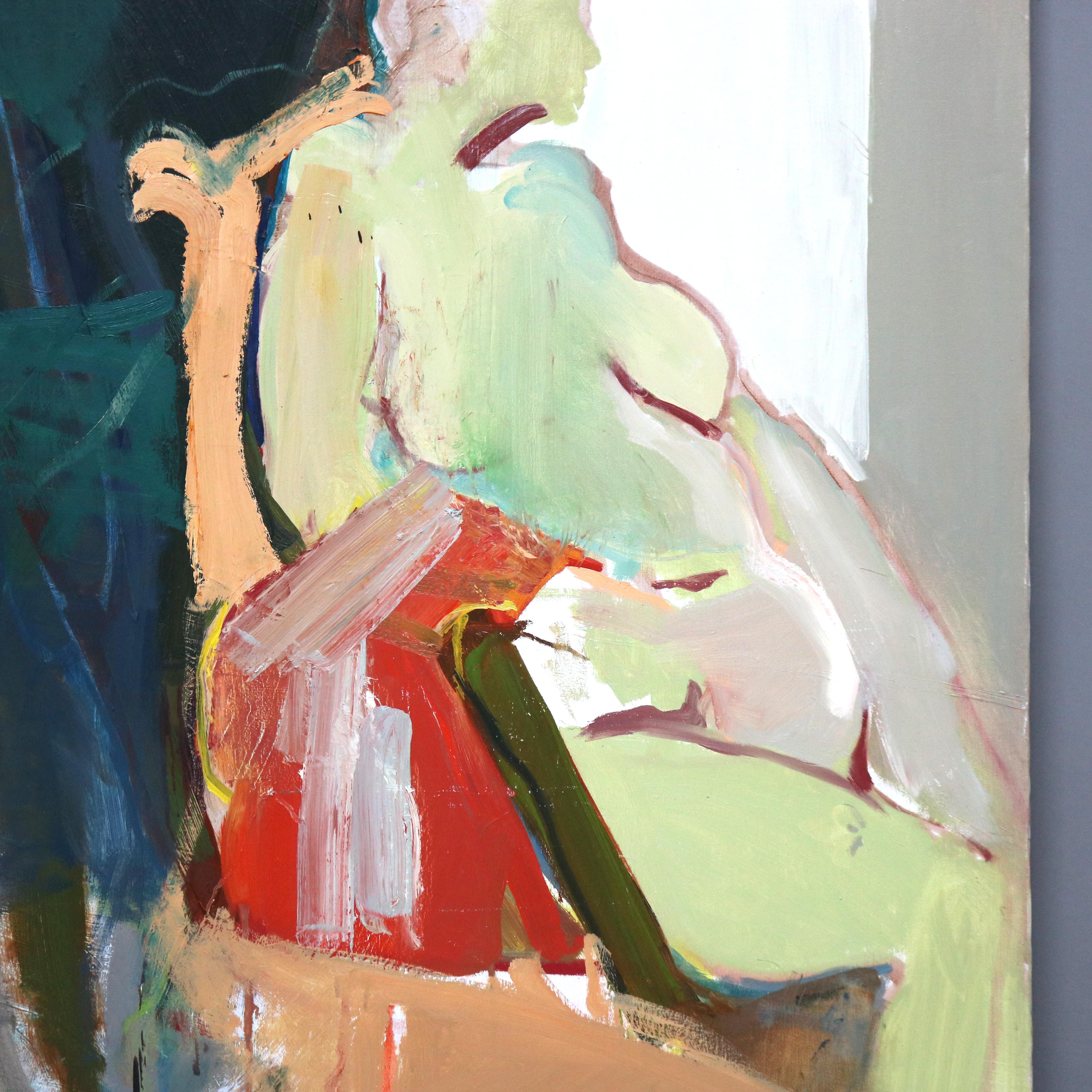 Pittura astratta impressionista su tela di grandi dimensioni del Mid Century Modern C1968 1