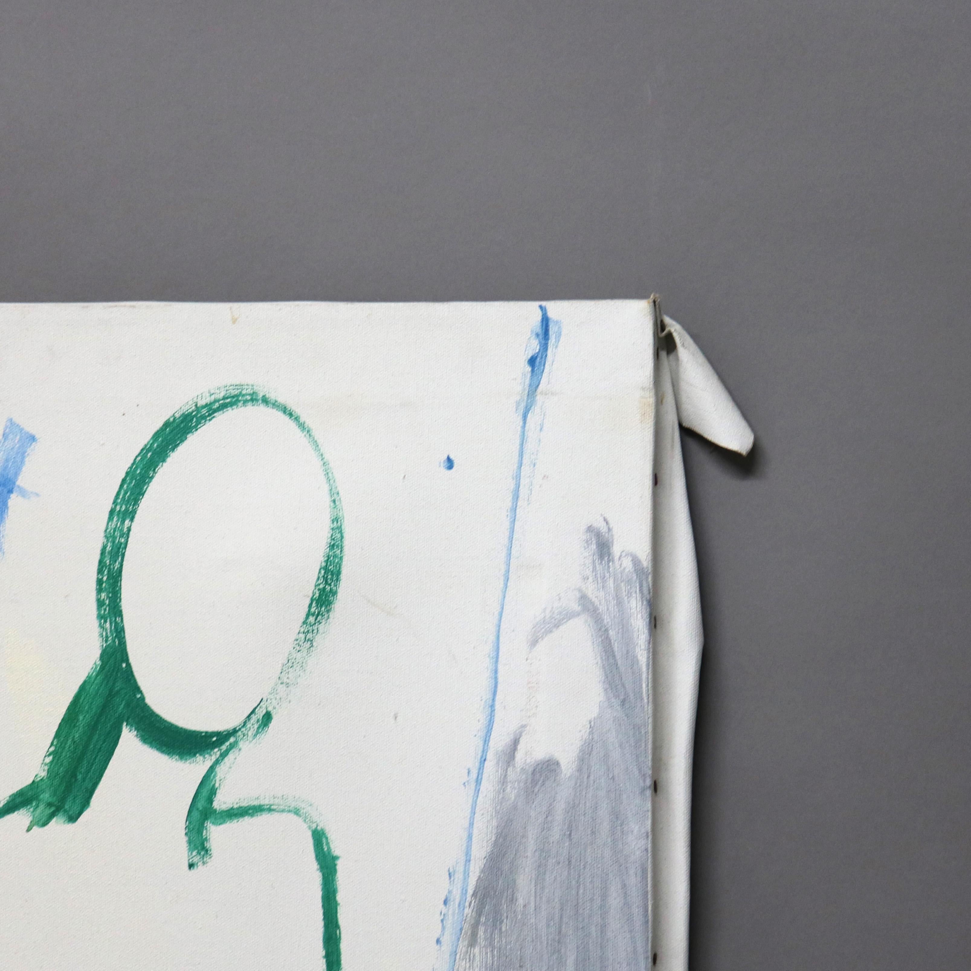 Pintura al óleo sobre lienzo abstracta impresionista sobredimensionada de mediados del siglo XX C1968 en venta 3