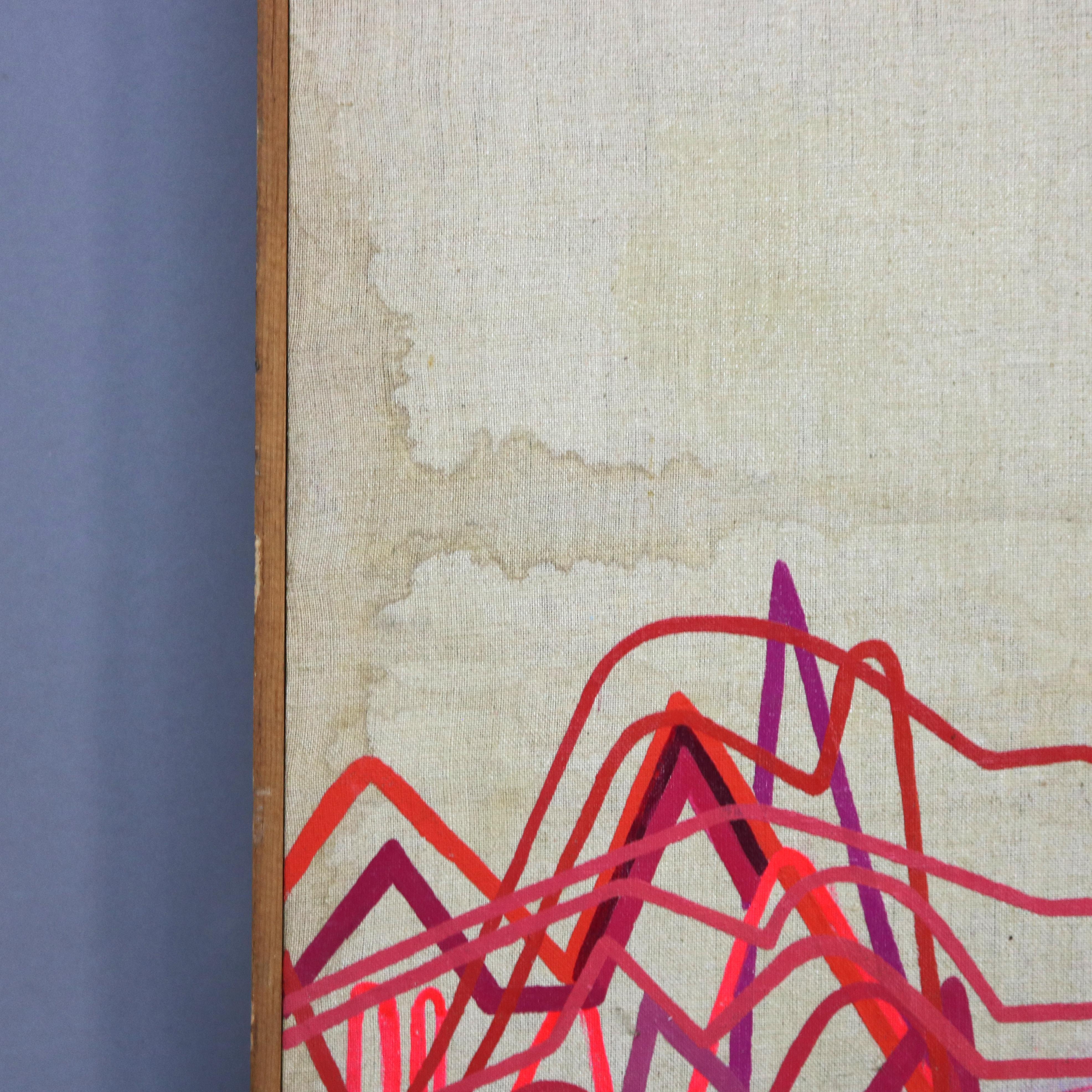 Abstrakt-impressionistisches Gemälde in Übergröße, Öl auf Leinwand, Mid-Century Modern, Gemälde C1968 im Angebot 3