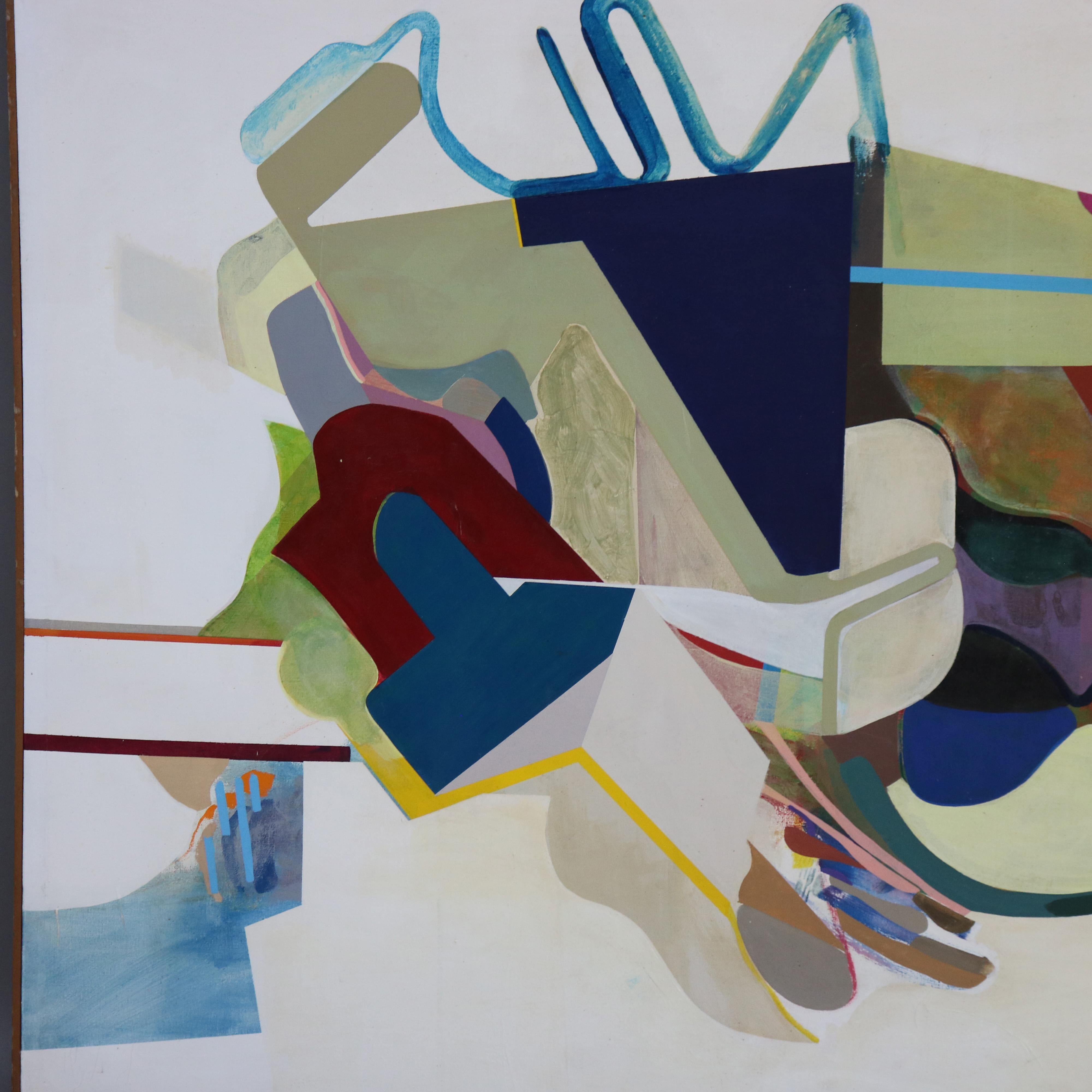 Abstrakt-impressionistisches Gemälde in Übergröße, Öl auf Leinwand, Mid-Century Modern, Gemälde C1968 im Angebot 3