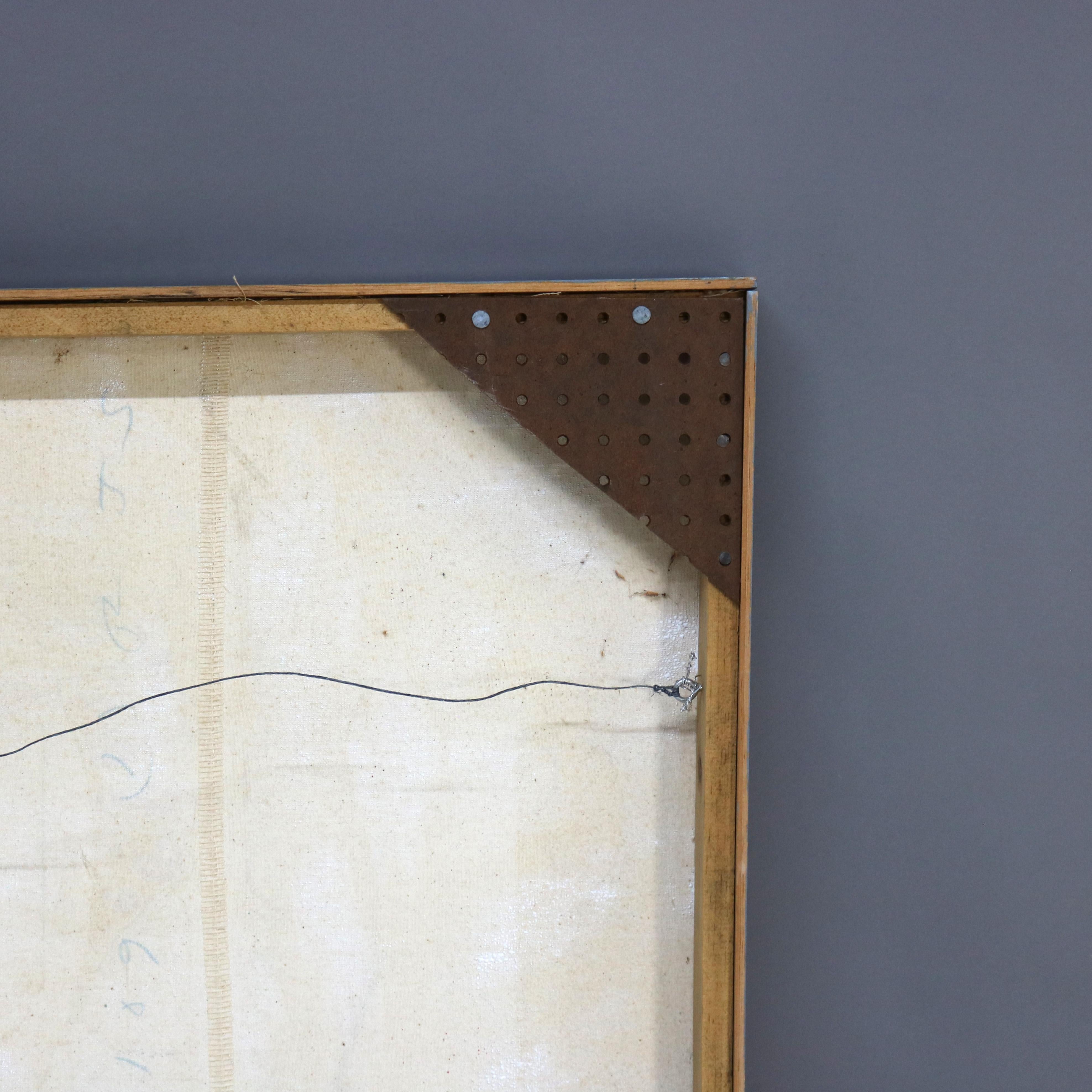 Abstrakt-impressionistisches Gemälde in Übergröße, Öl auf Leinwand, Mid-Century Modern, Gemälde C1968 im Angebot 4