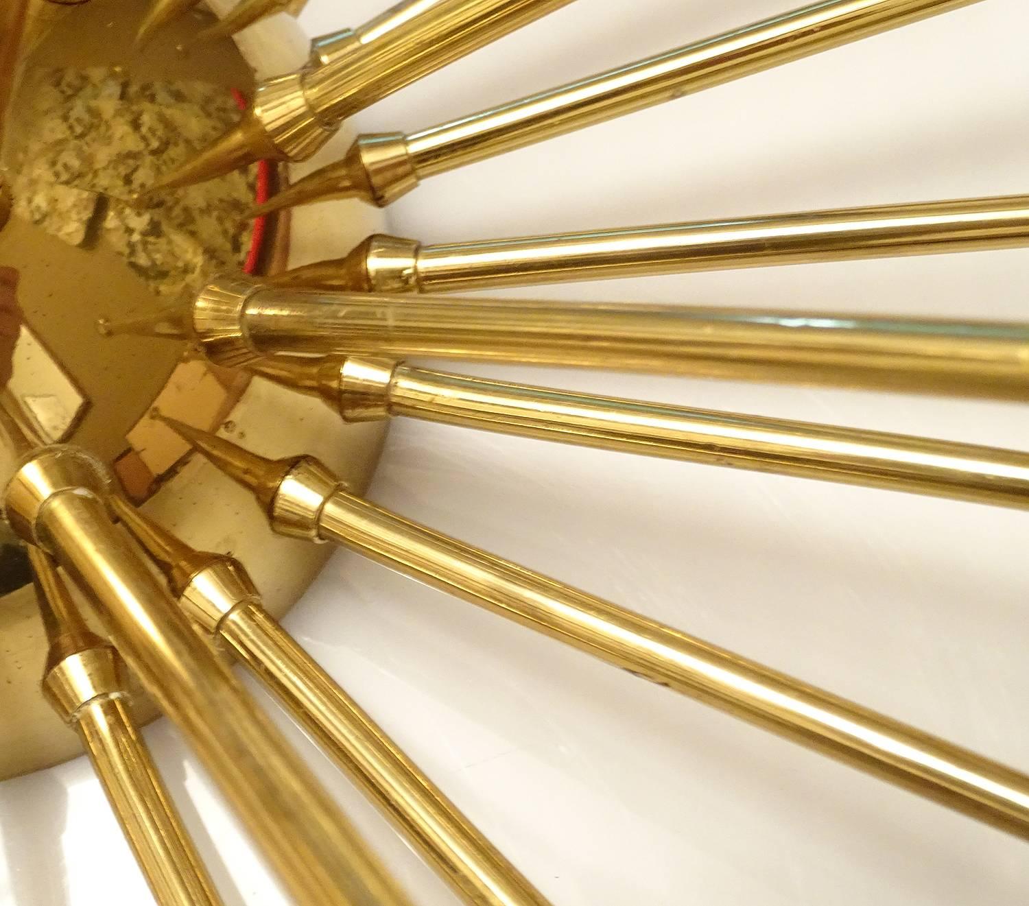 Large 44 Light Supernova Kalmar Brass Sputnik Sunburst Chandelier, 1950s 9