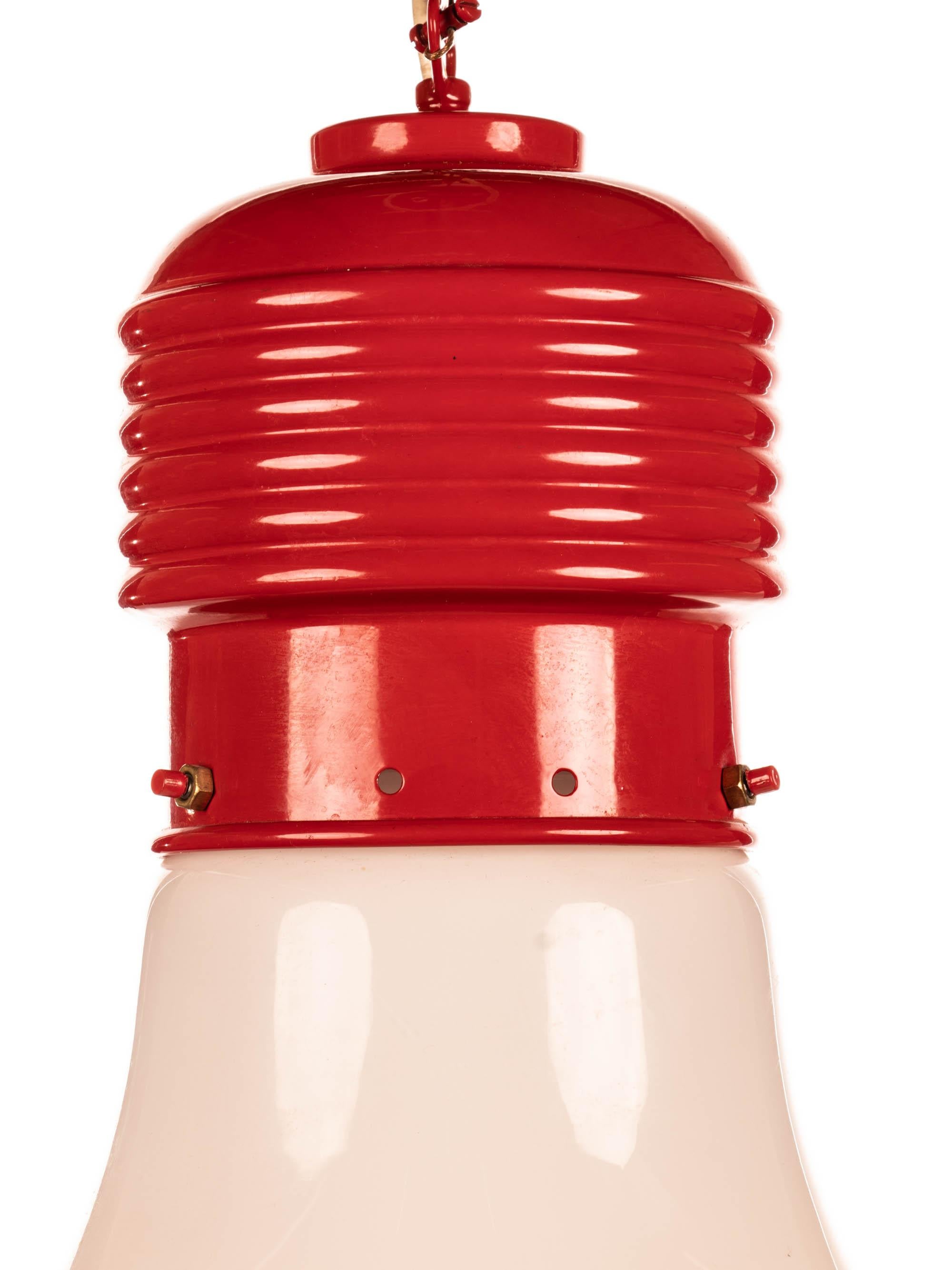 Mid-Century Modern 1970s Oversized Pop Art Glass Bulb Pendant Lamp in the Manner of Ingo Maurer