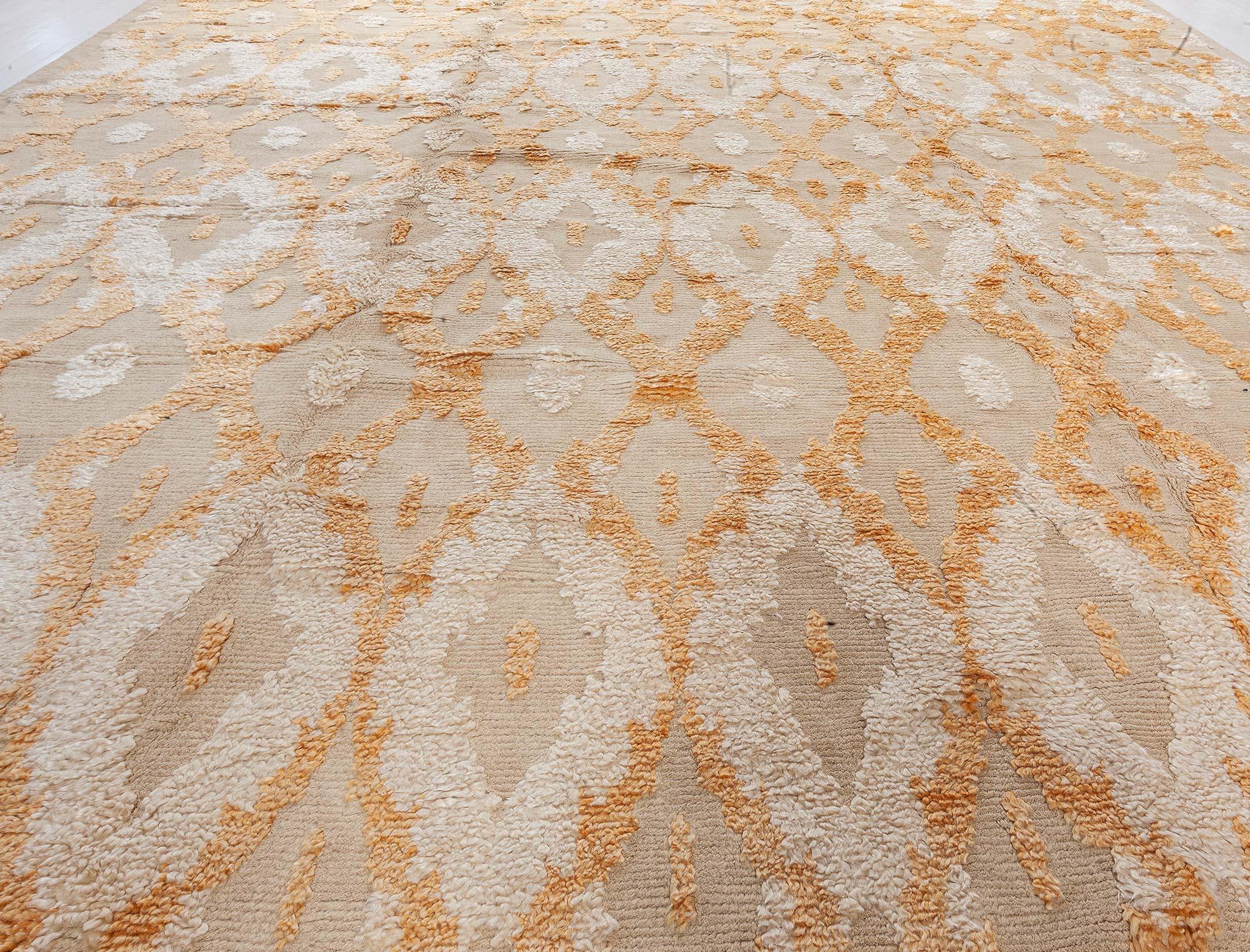 Mohair Tappeto moderno sovradimensionato in lana d'angora ispirato al Kasuri di Doris Leslie Blau in vendita