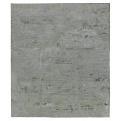Oversized Modern Solid Gray Silk Rug "Silversage" by Doris Leslie Blau