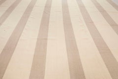 Oversized Modern Striped Beige and Grey Flat-Weave Rug by Doris Leslie Blau