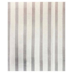 Oversized Modern Striped Beige and Grey Flat-Weave Rug by Doris Leslie Blau