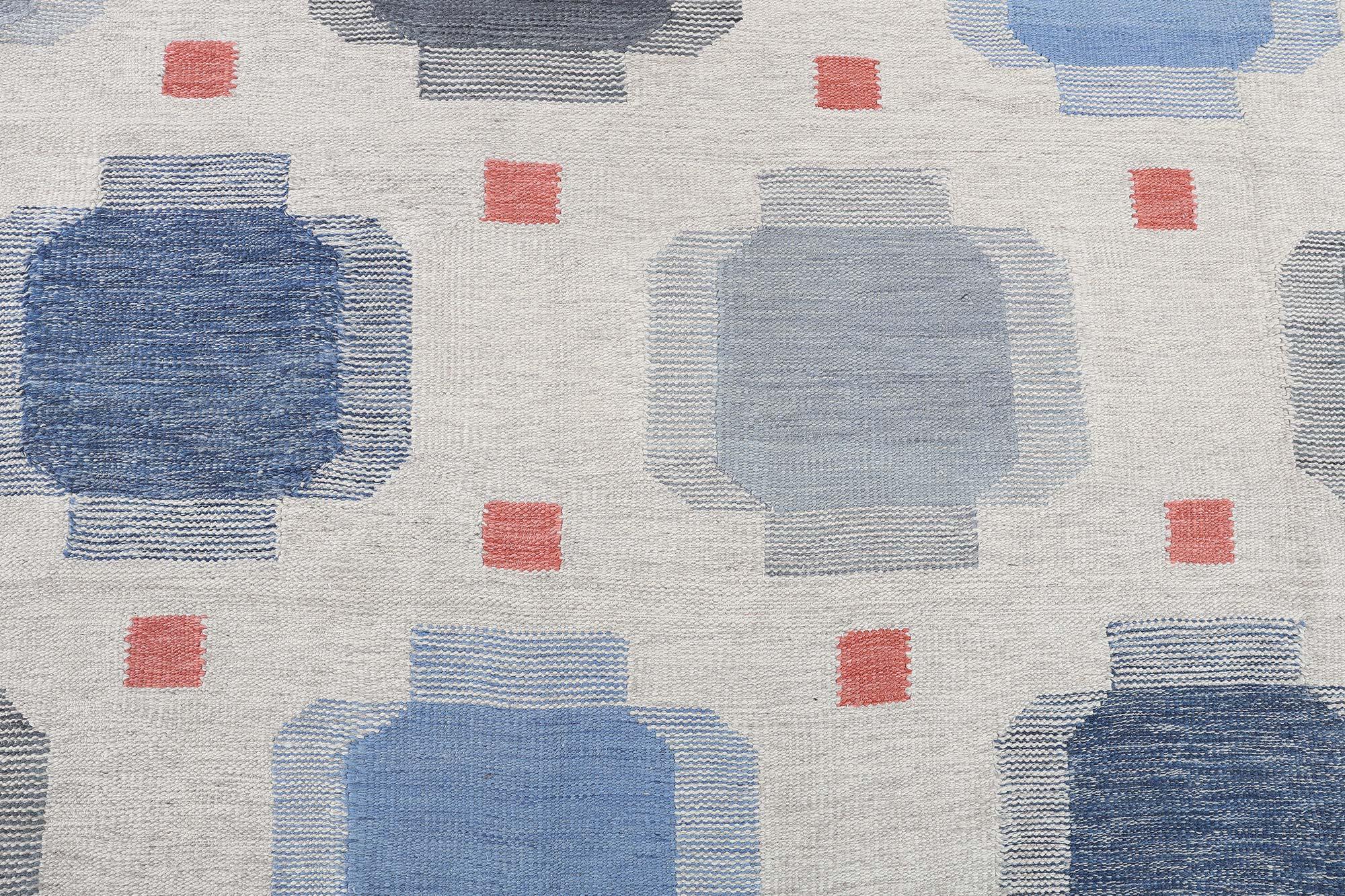 Indiano Tappeto geometrico sovradimensionato di ispirazione svedese di Doris Leslie Blau in vendita