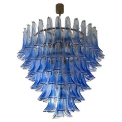 Oversized Modernist Murano Glass Seven-Tier Feather Chandelier, Italy, 1990's.