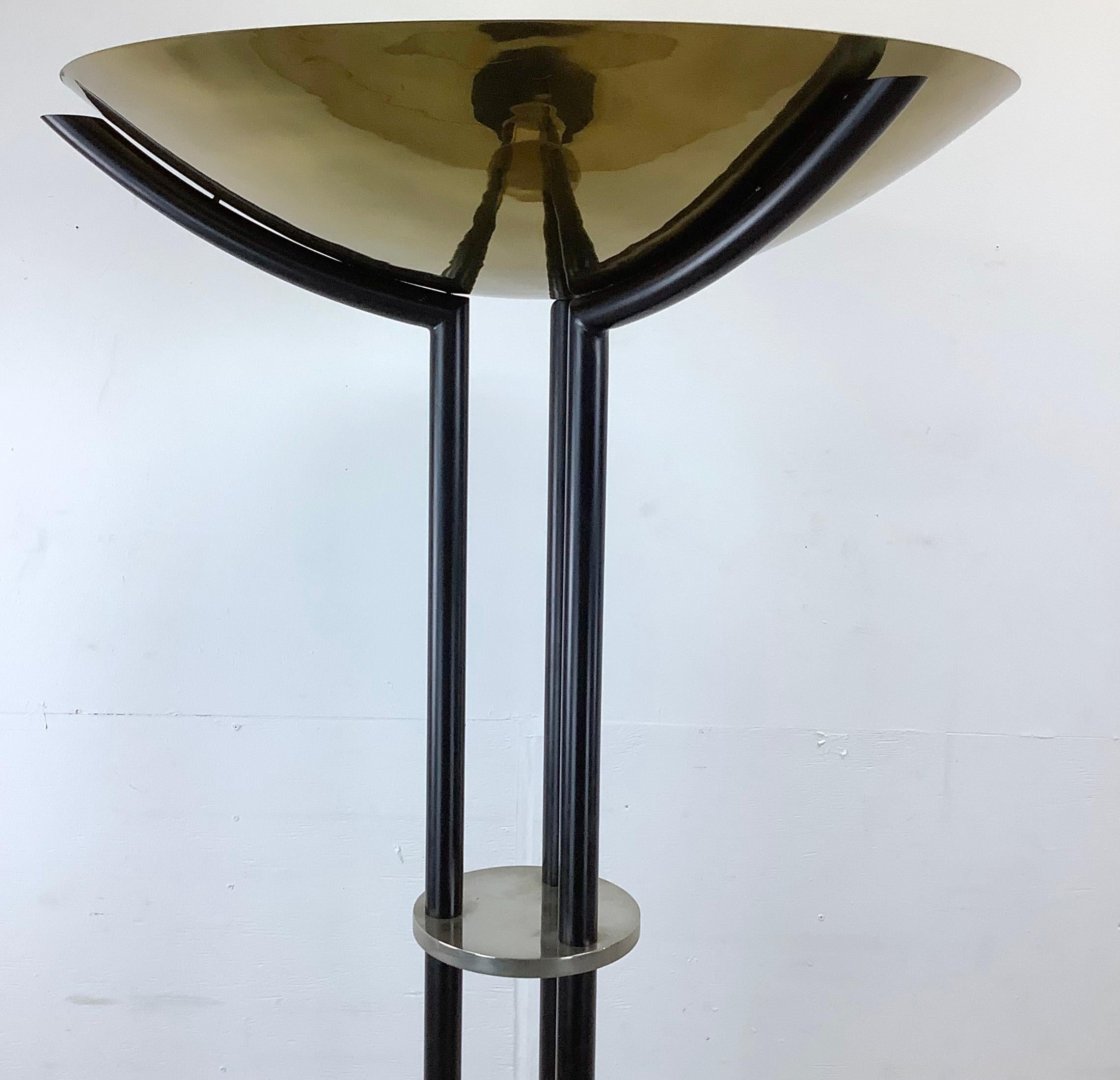 Oversized Modernist Torchiere Lamp after Karl Springer In Good Condition In Trenton, NJ