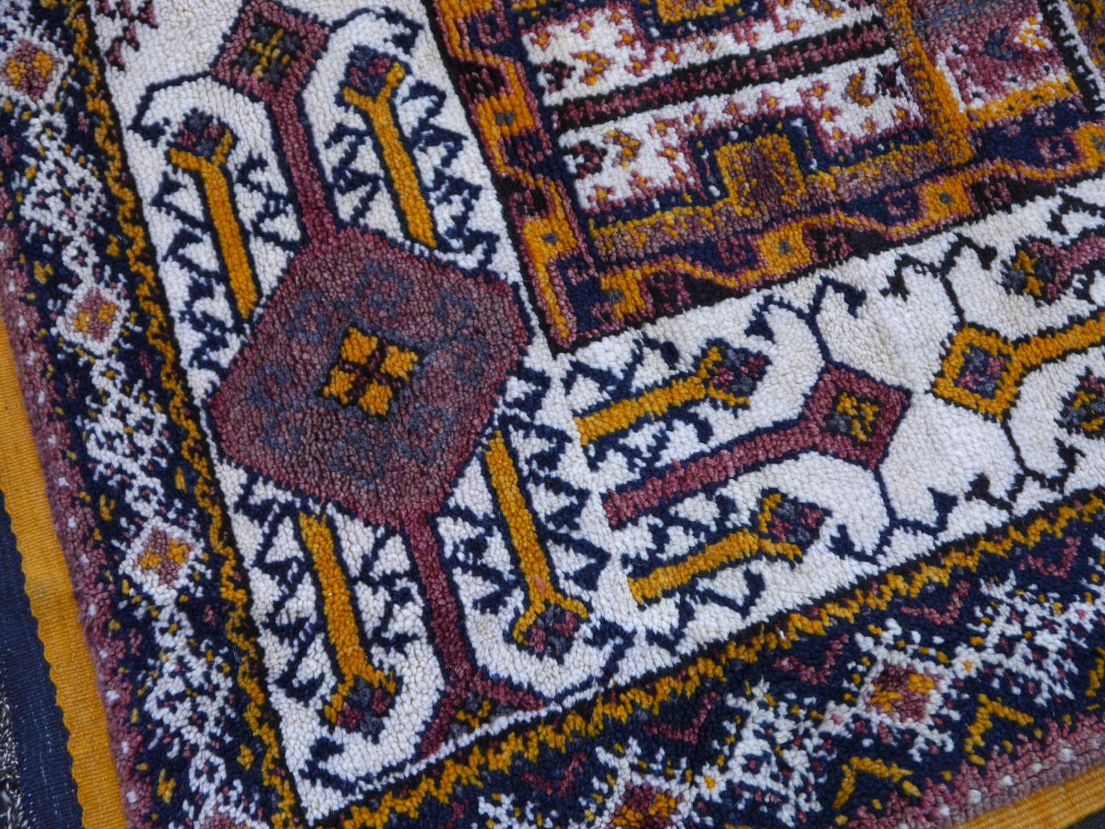 Oversized Moroccan Vintage Rug North African Tribal Design Djoharian Collection  For Sale 13