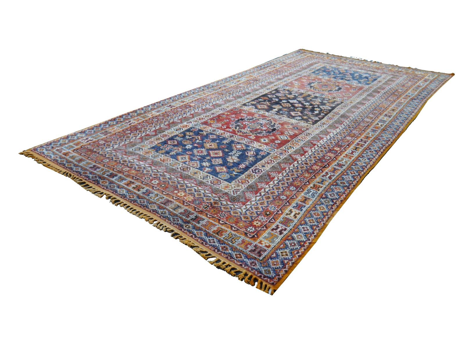 Hand-Knotted Oversized Moroccan Vintage Rug North African Tribal Design Djoharian Collection For Sale
