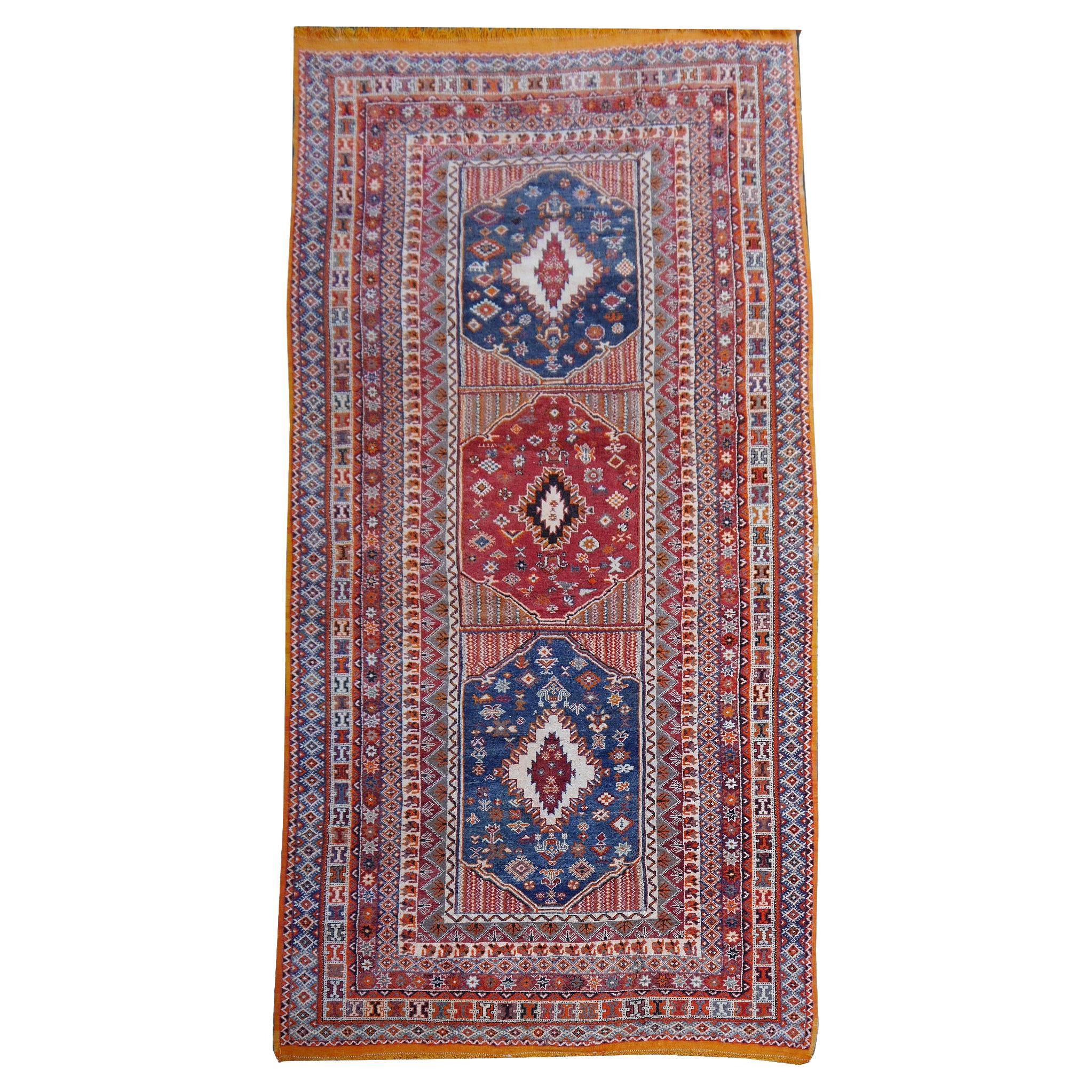 Übergroßer marokkanischer Vintage-Teppich mit nordafrikanischem Stammesmuster, Djoharian-Kollektion 