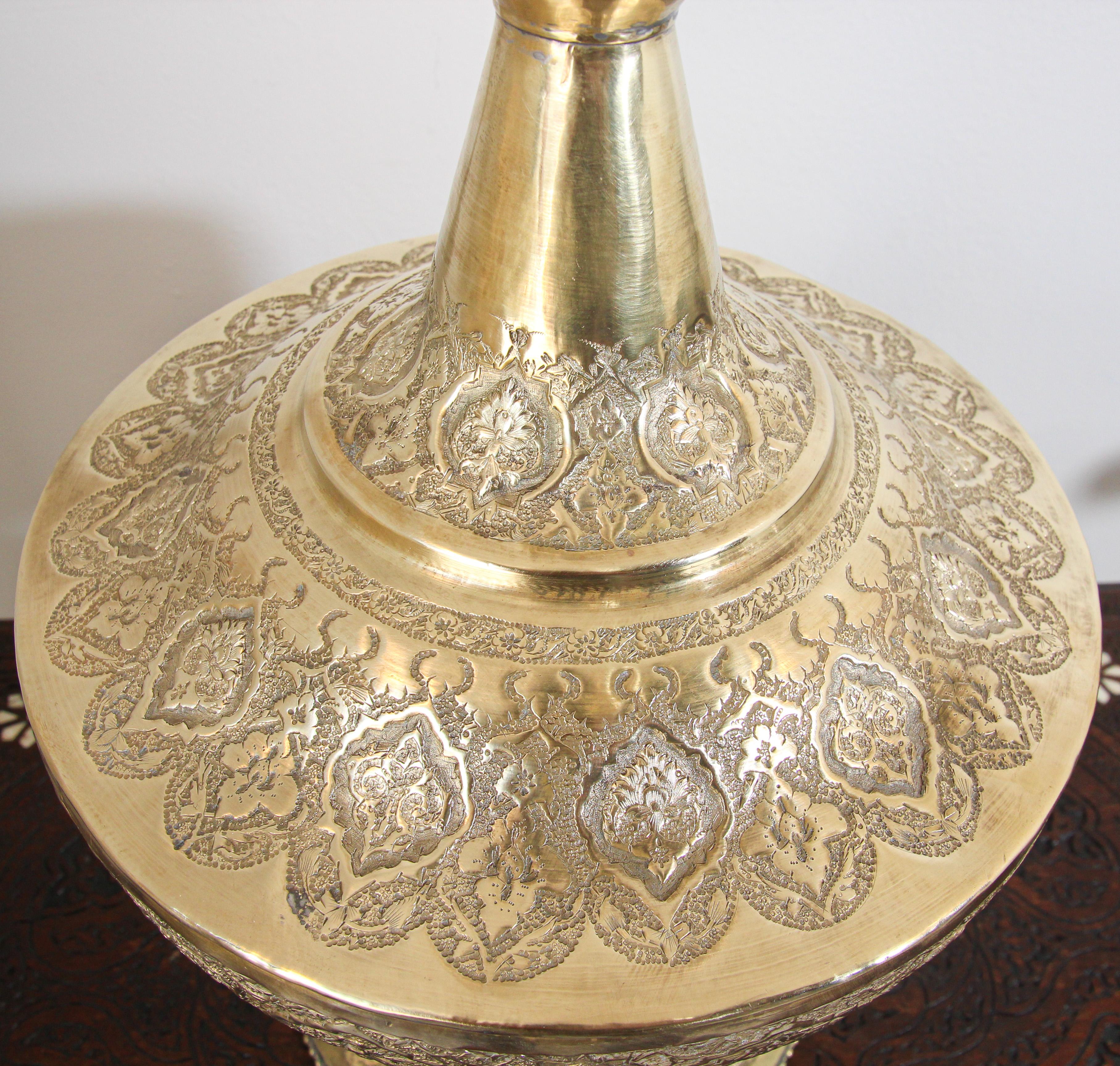 Oversized Mughal Indian Brass Bottle Urn For Sale 2