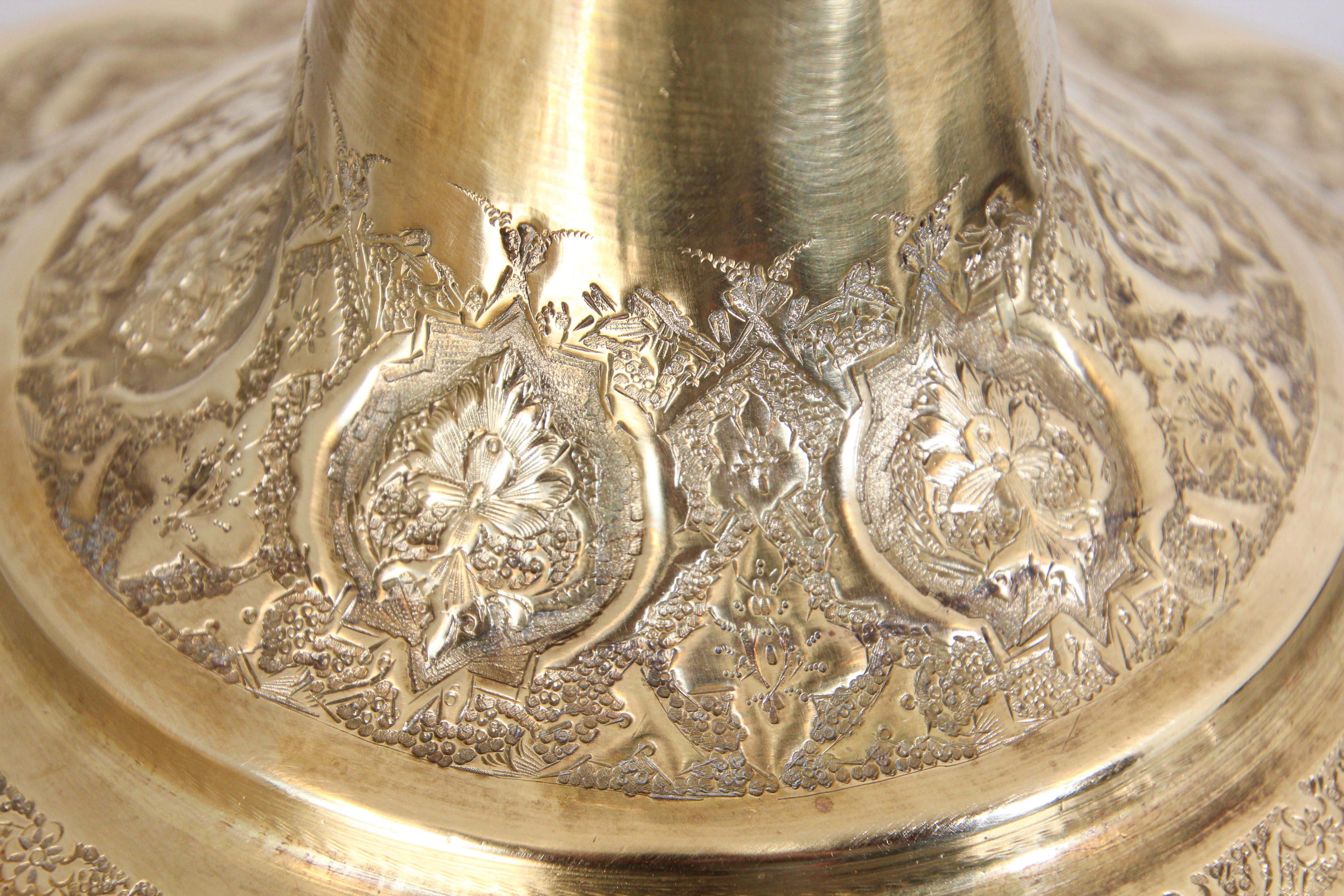 Oversized Mughal Indian Brass Bottle Urn For Sale 3