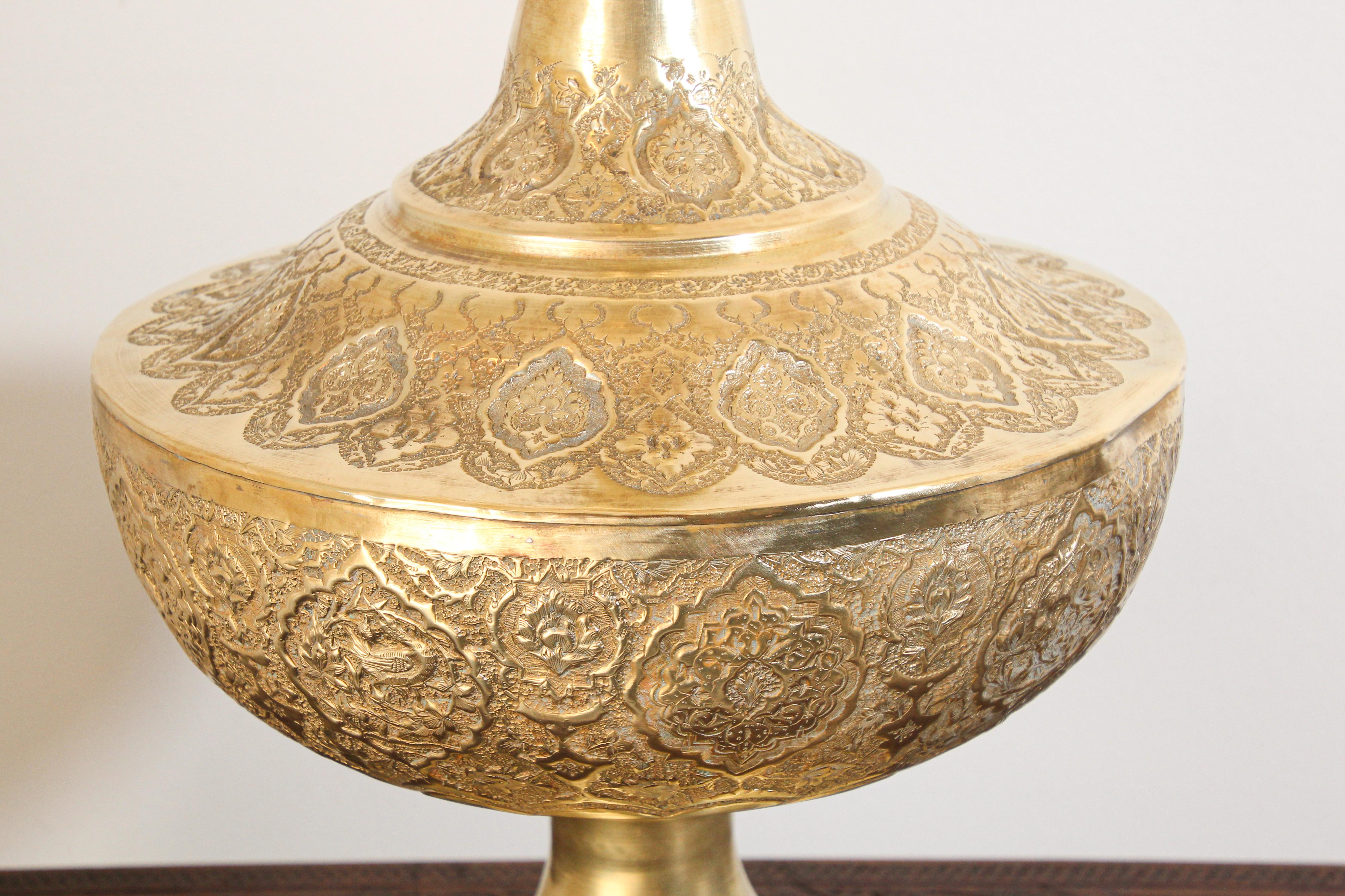 Oversized Mughal Indian Brass Bottle Urn For Sale 4