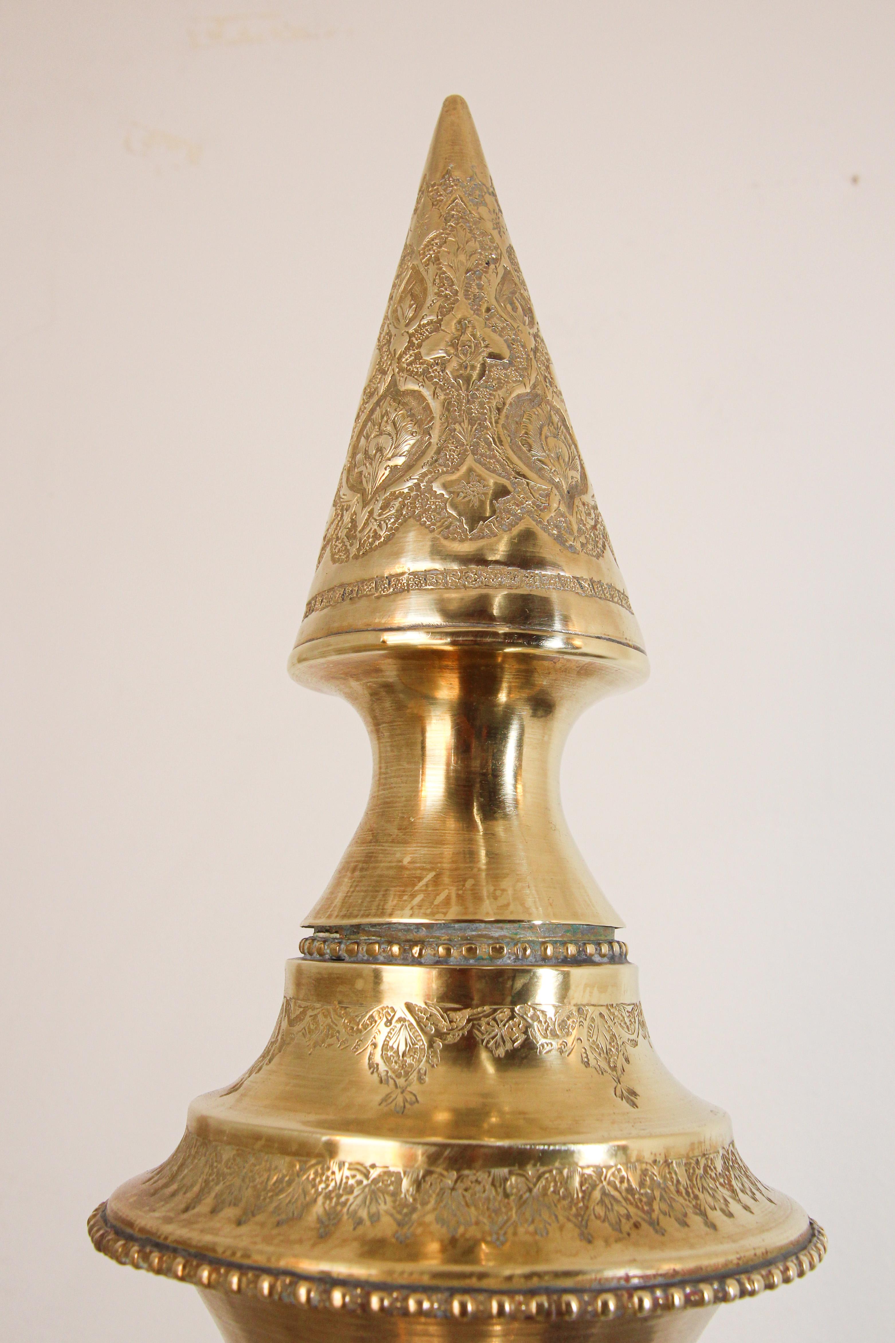 Oversized Mughal Indian Brass Bottle Urn For Sale 5