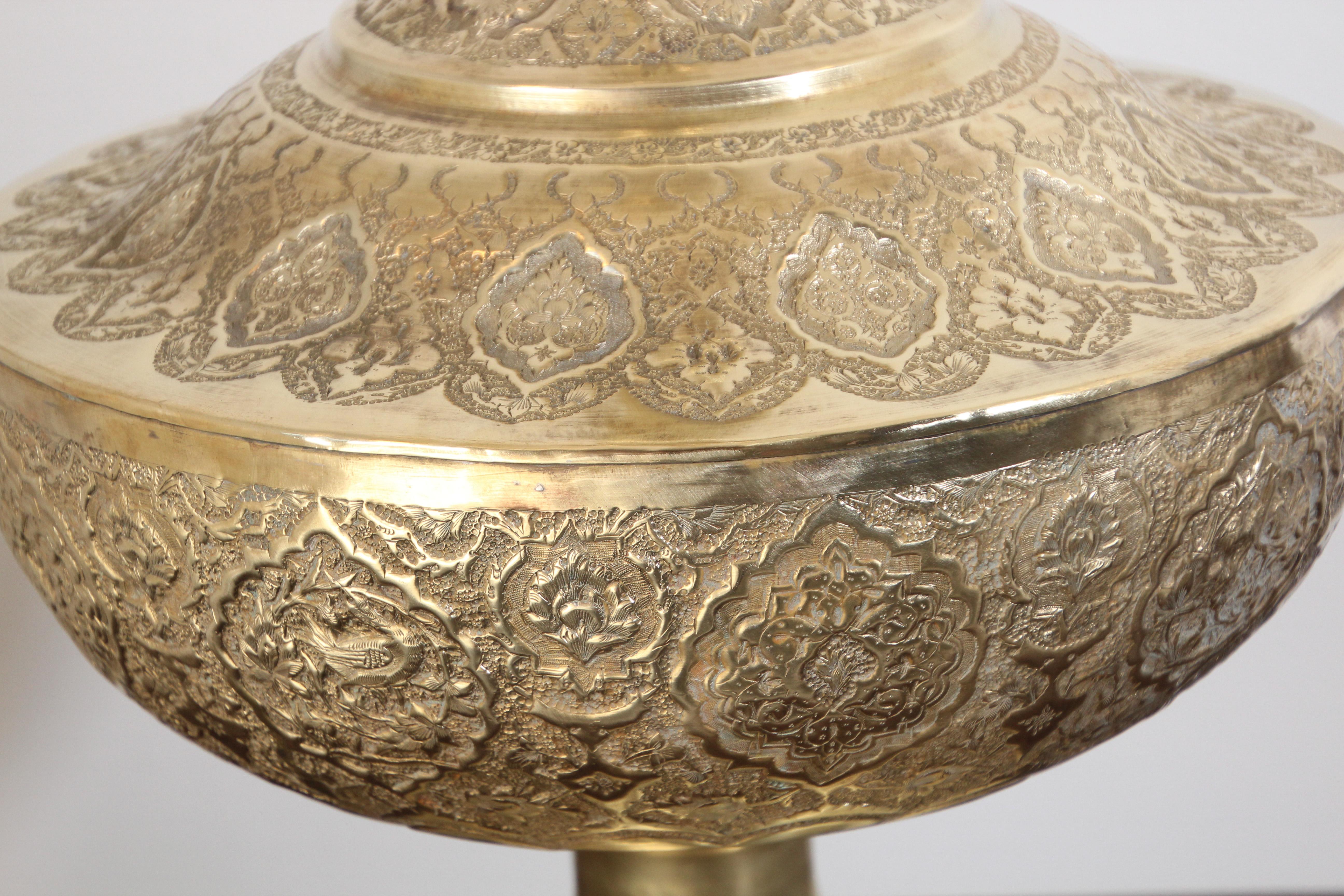 Oversized Mughal Indian Brass Bottle Urn For Sale 9