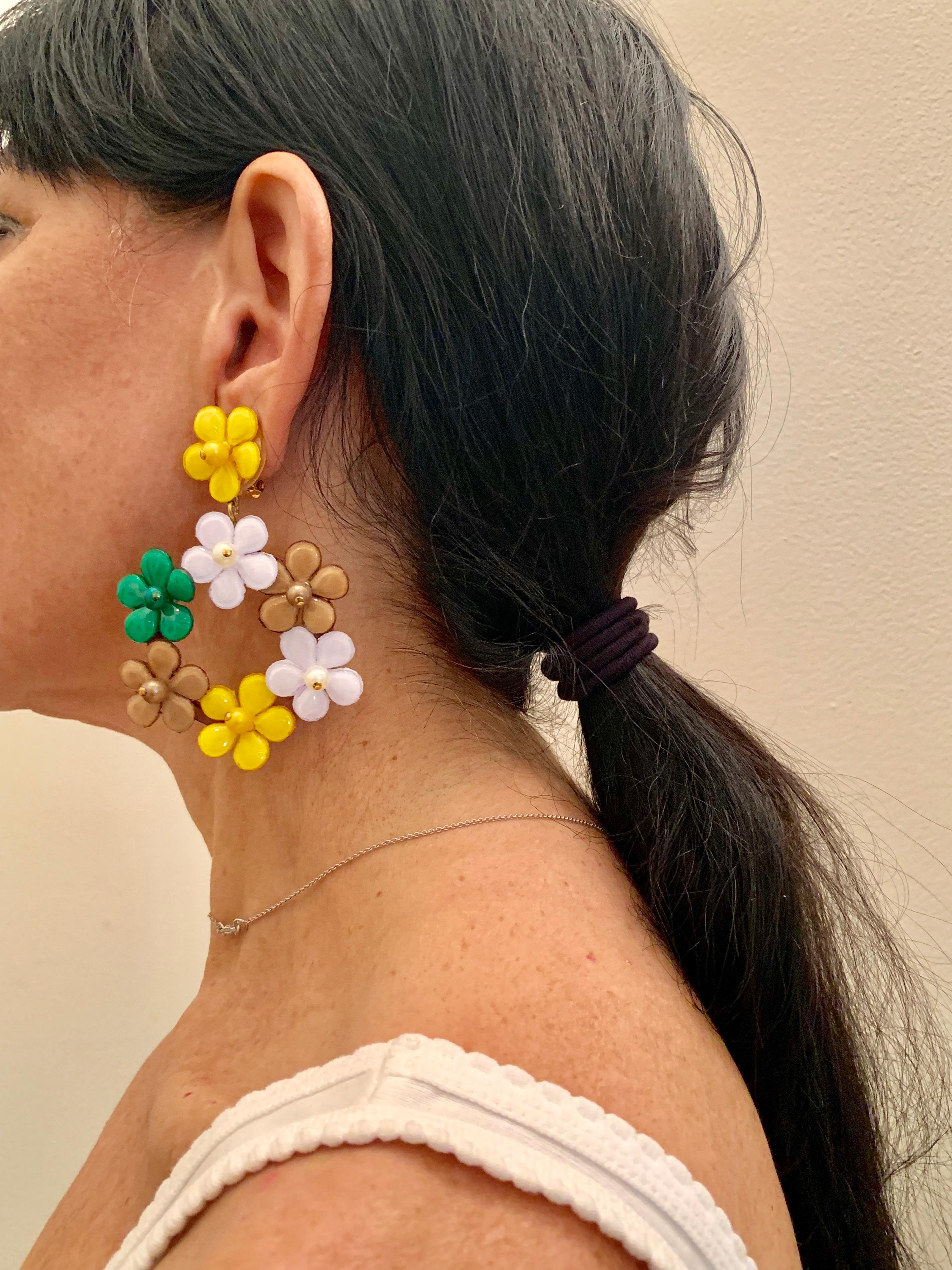 multicolor statement earrings