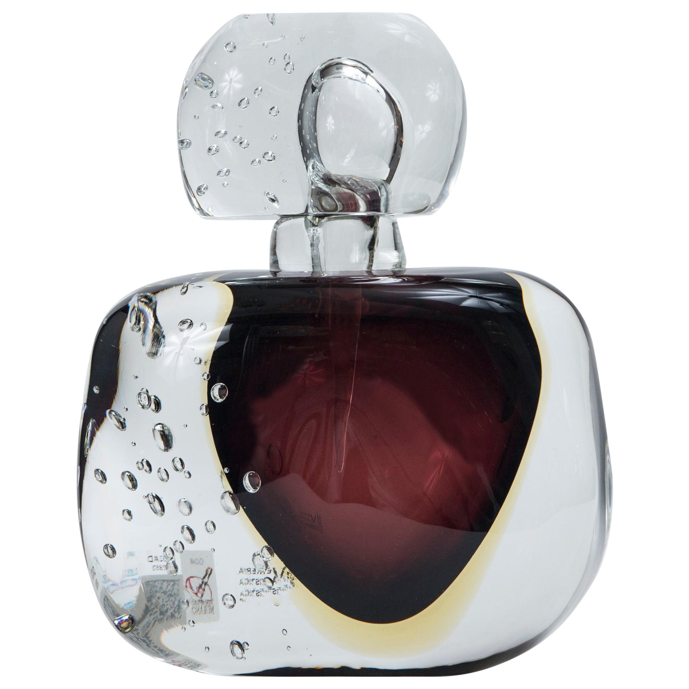 Oversized Murano Blown Plum Bottle, Contemporary For Sale at 1stDibs