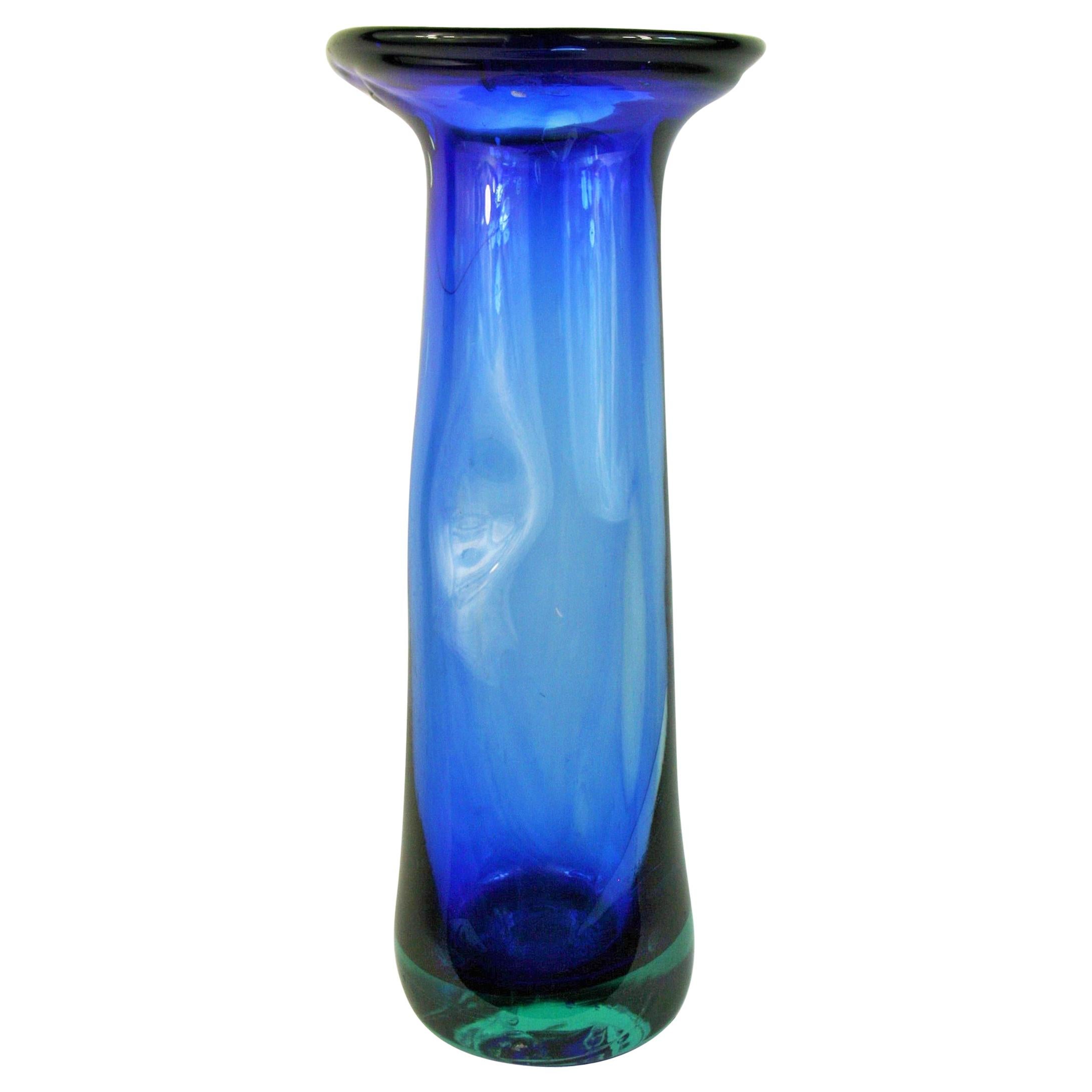 Oversized Murano Hand Blown Glass Shaped Vase